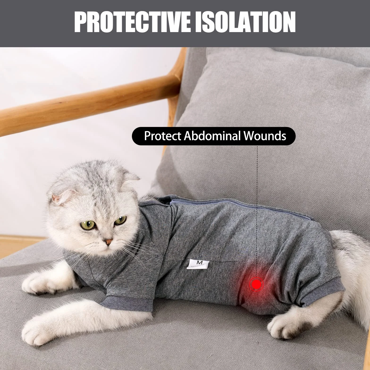 Body Chat Post Operatoire Femelle Male Anti lechage Longues Onesies Gilet Chat Sterilisation