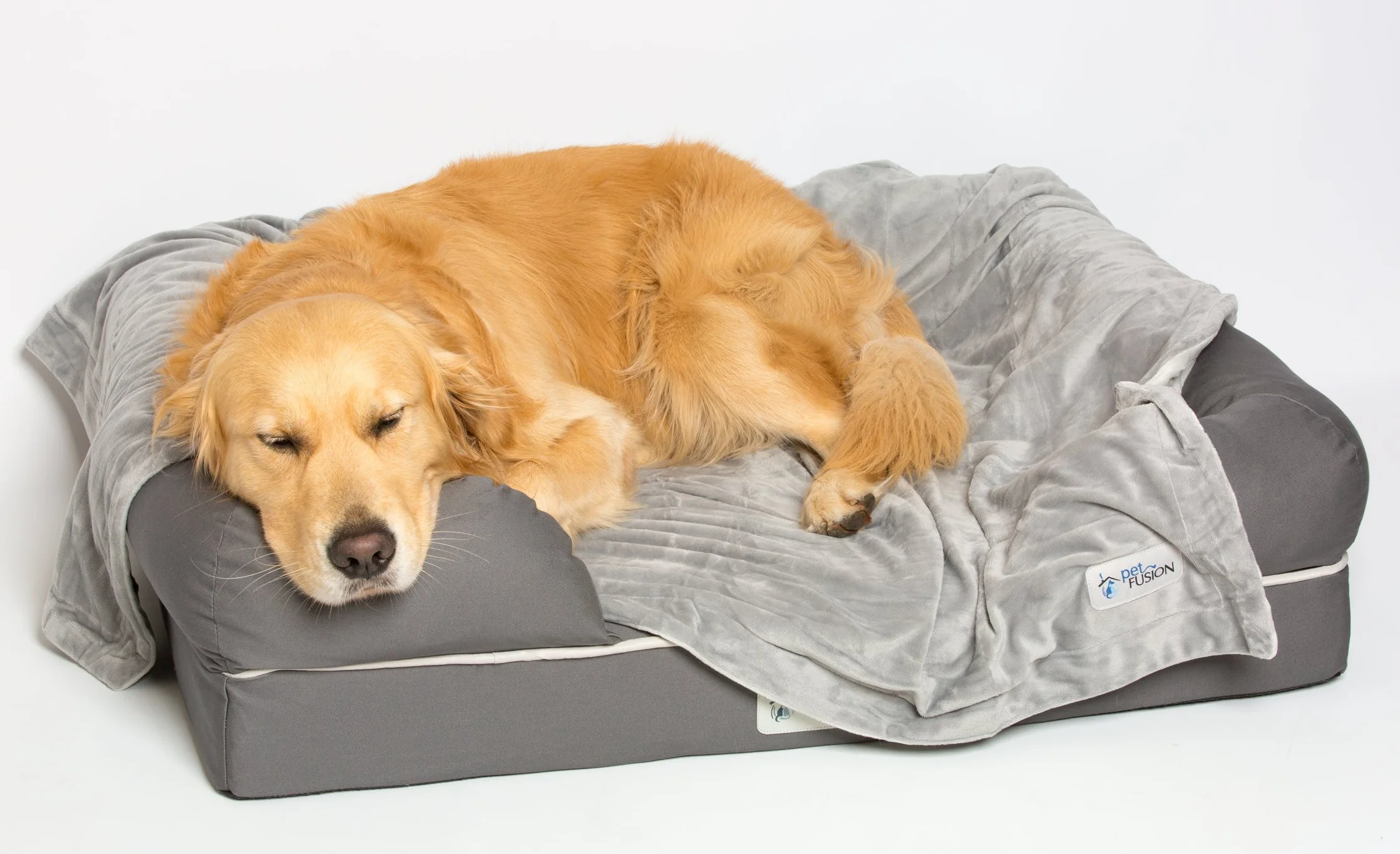 PetFusion Couverture pour Chien Premium 112x86 CM Peluche Micro Gris 100% Polyester