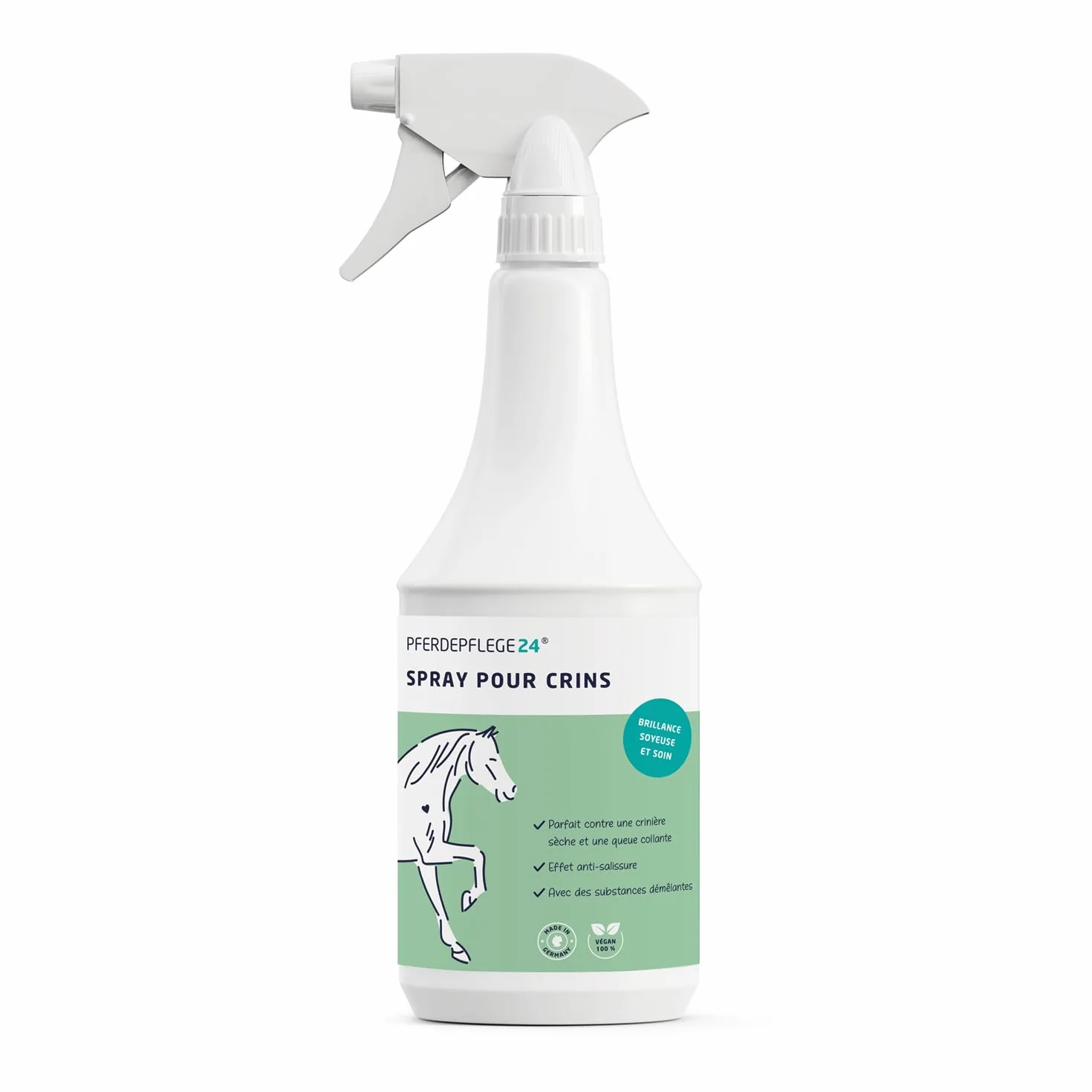Spray de crins pour Chevaux 1l - Brillance éclatante, Démêlage & Pelage sain