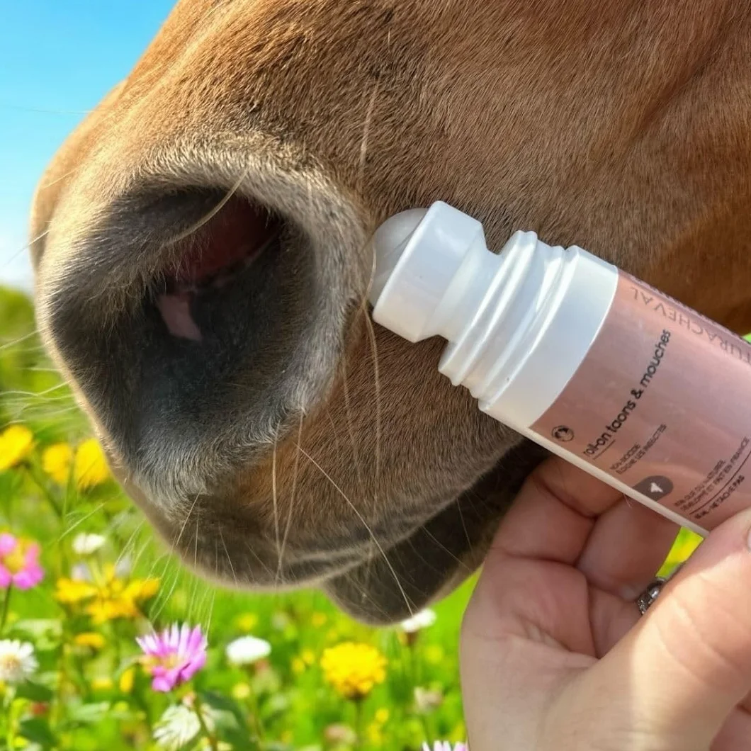 Roll-on Anti Mouches Cheval Naturel Protection Yeux Zones sensibles Anti taons Insectes Huile de Cade 65 ML