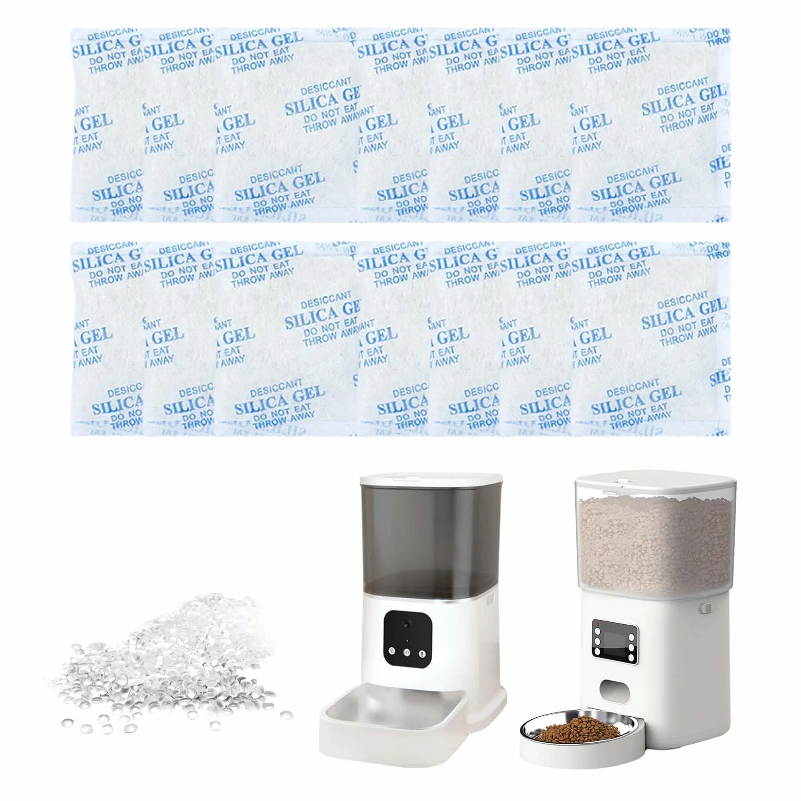 Sac de silice,25g x25 pièces,Sachet DéShydratant,Sachets DéShydratants Absorbeur d'humidité,Sachet DéShydratant,Déshydratant Gel de Silice,pour Distributeur Automatique de Nourriture pour Chat de 5 L