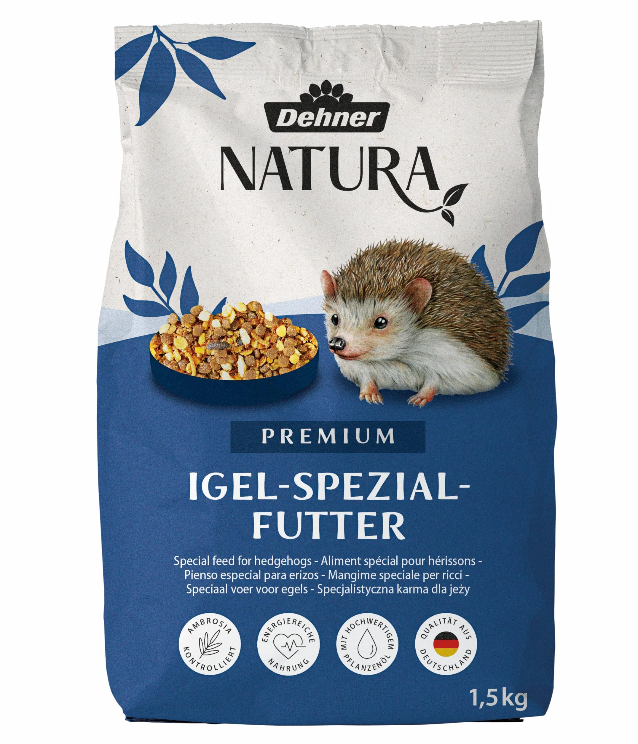 Dehner Natura Premium Nourriture pour hérissons, Alimentation complète, 1,5 kg