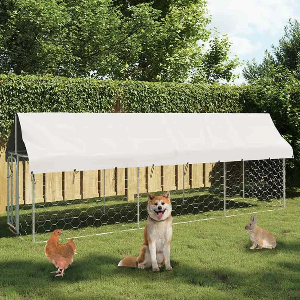 vidaXL Chenil Extérieur avec Toit pour Chiens 400x100x150 cm Cage Niche