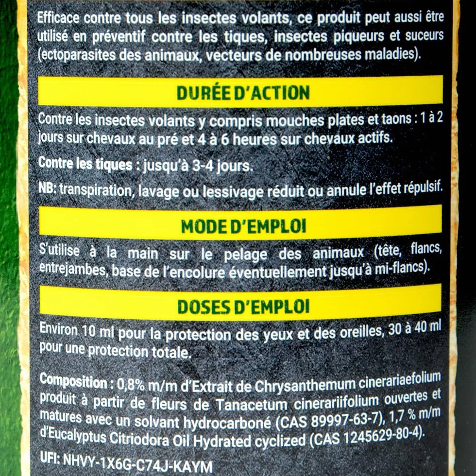 Protection Anti Mouches et Parasites pour Chevaux - Pot 500 ML Gel