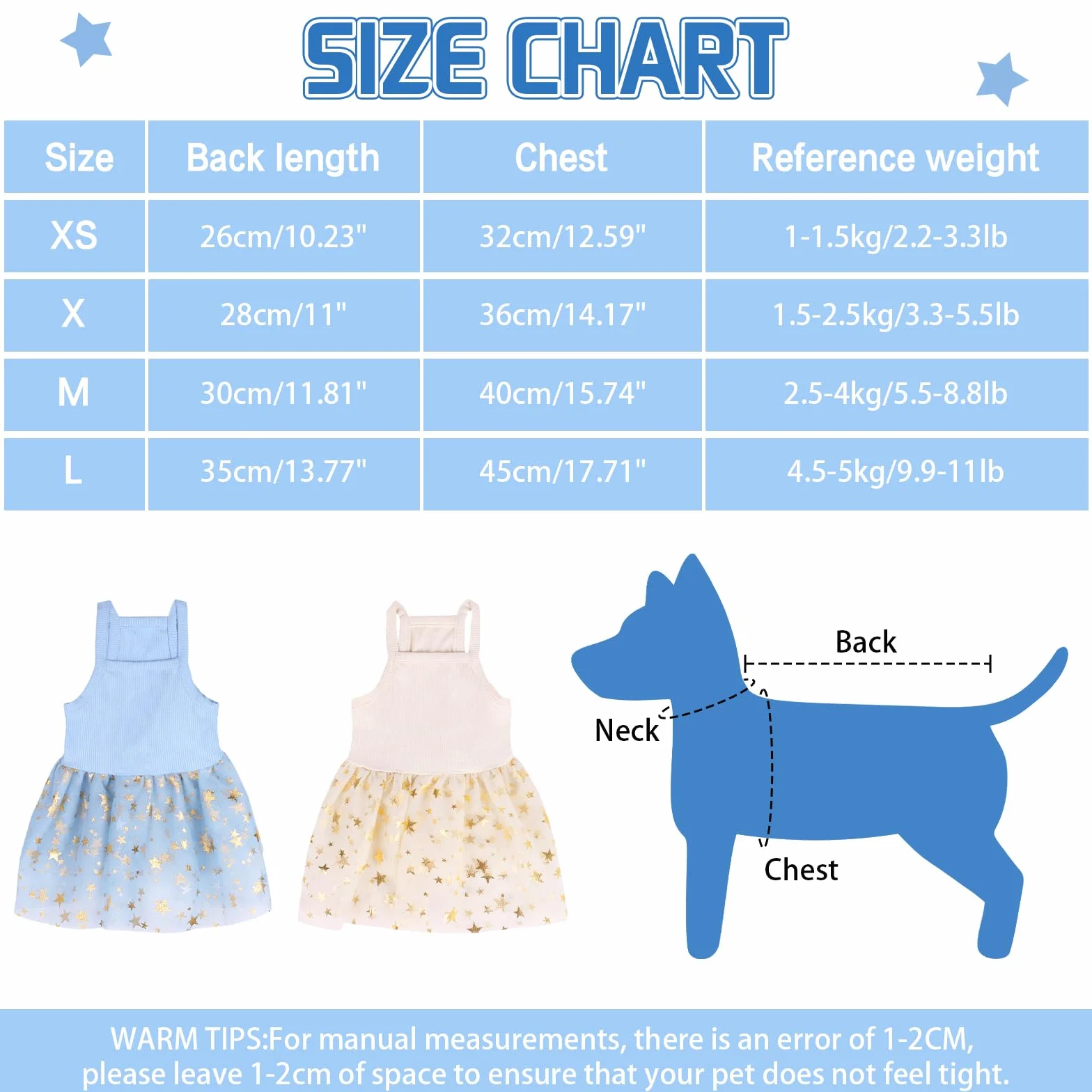 Robe tutu d'été en tulle pour chien et chat taille M bleu