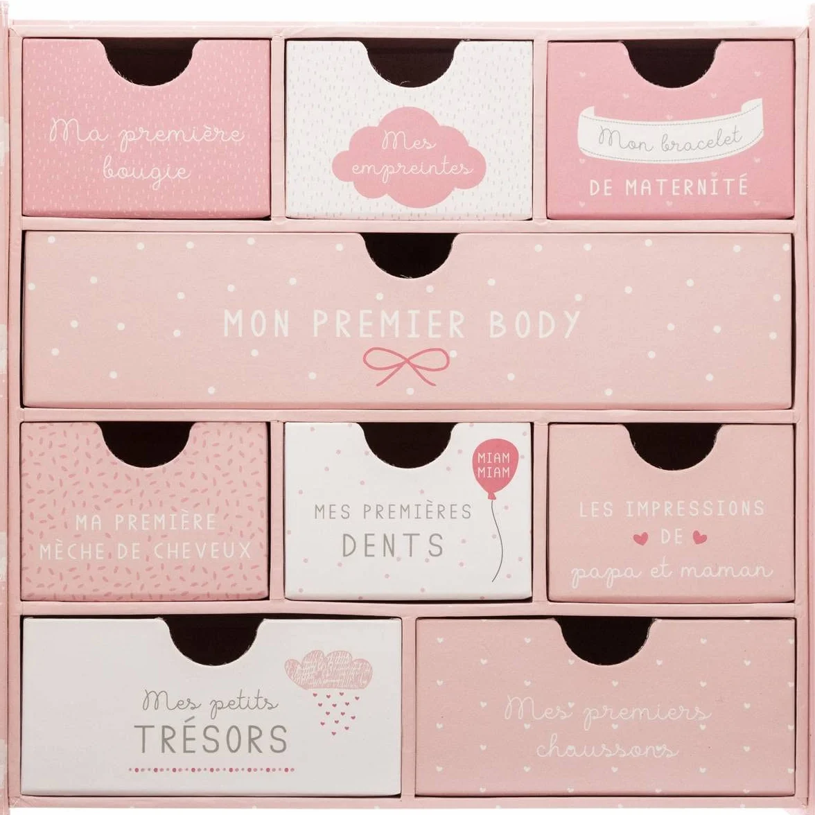 Atmosphera Coffret Cadeau de Naissance Royaume des Souvenirs 22x22 cm Rose