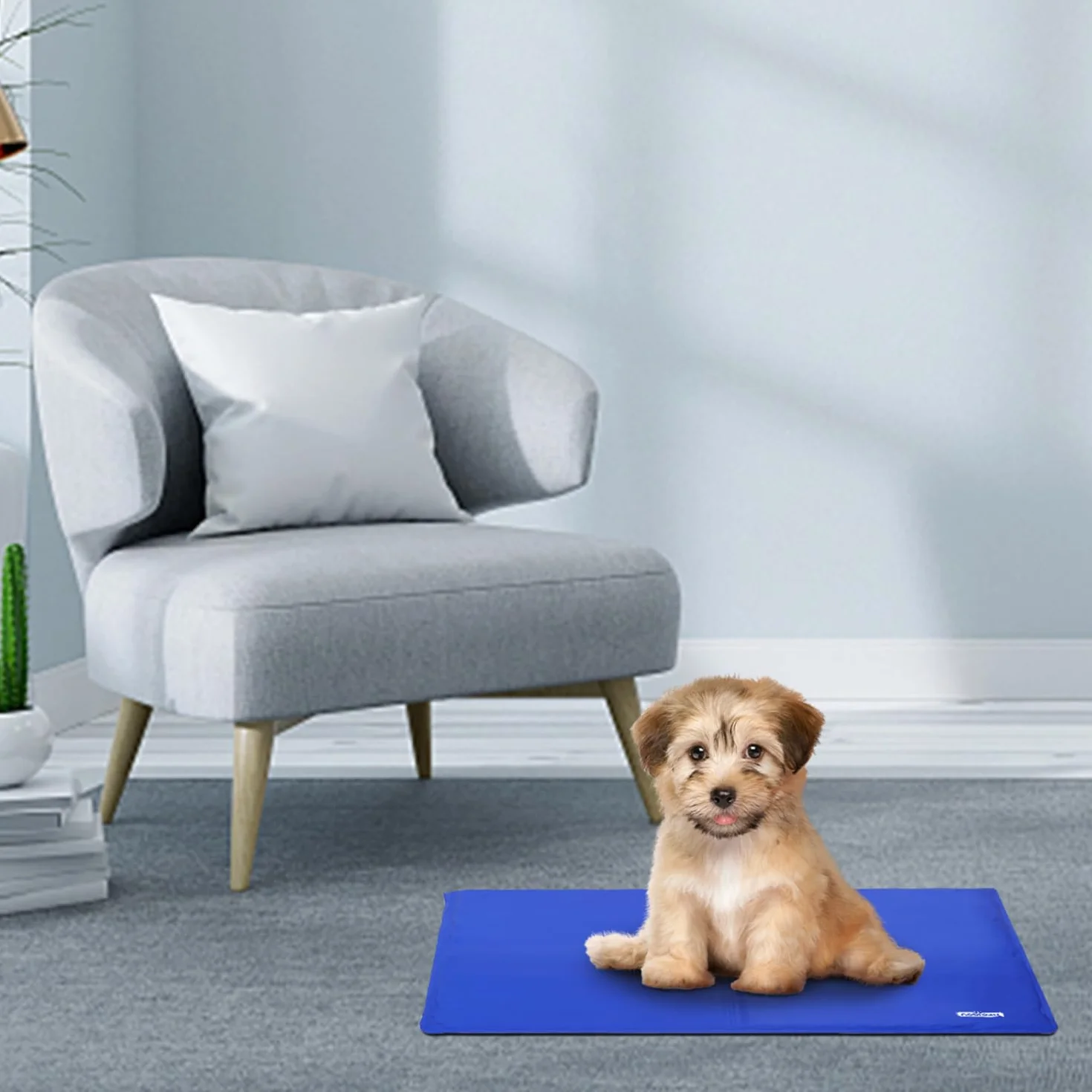 Nobleza Tapis de Refroidissement pour Chats 50x40cm Bleu Auto Refroidissant Non Toxique