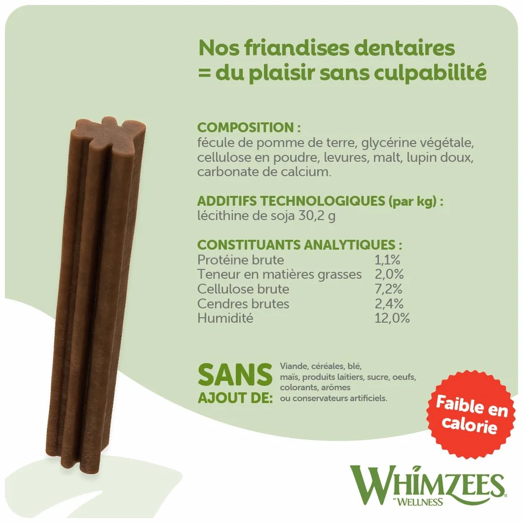 WHIMZEES Bâtonnets XS 56 Pièces Friandises Chiens Très Petite Taille Naturelles sans Céréale Végétariennes