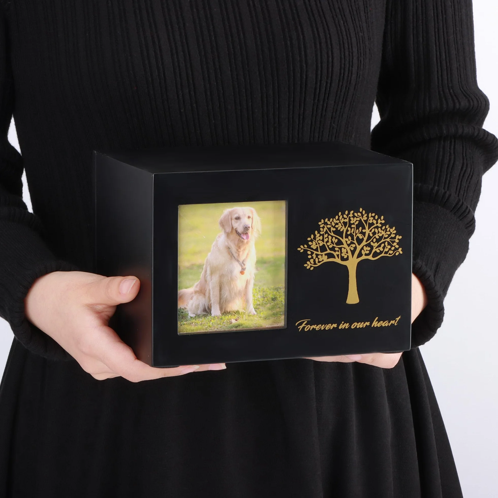 Urne funéraire pour Animaux Chat Cadre Photo Personnalisé Arbre de Vie Cendres Chat Chien Souvenirs Commémoratifs Taille L