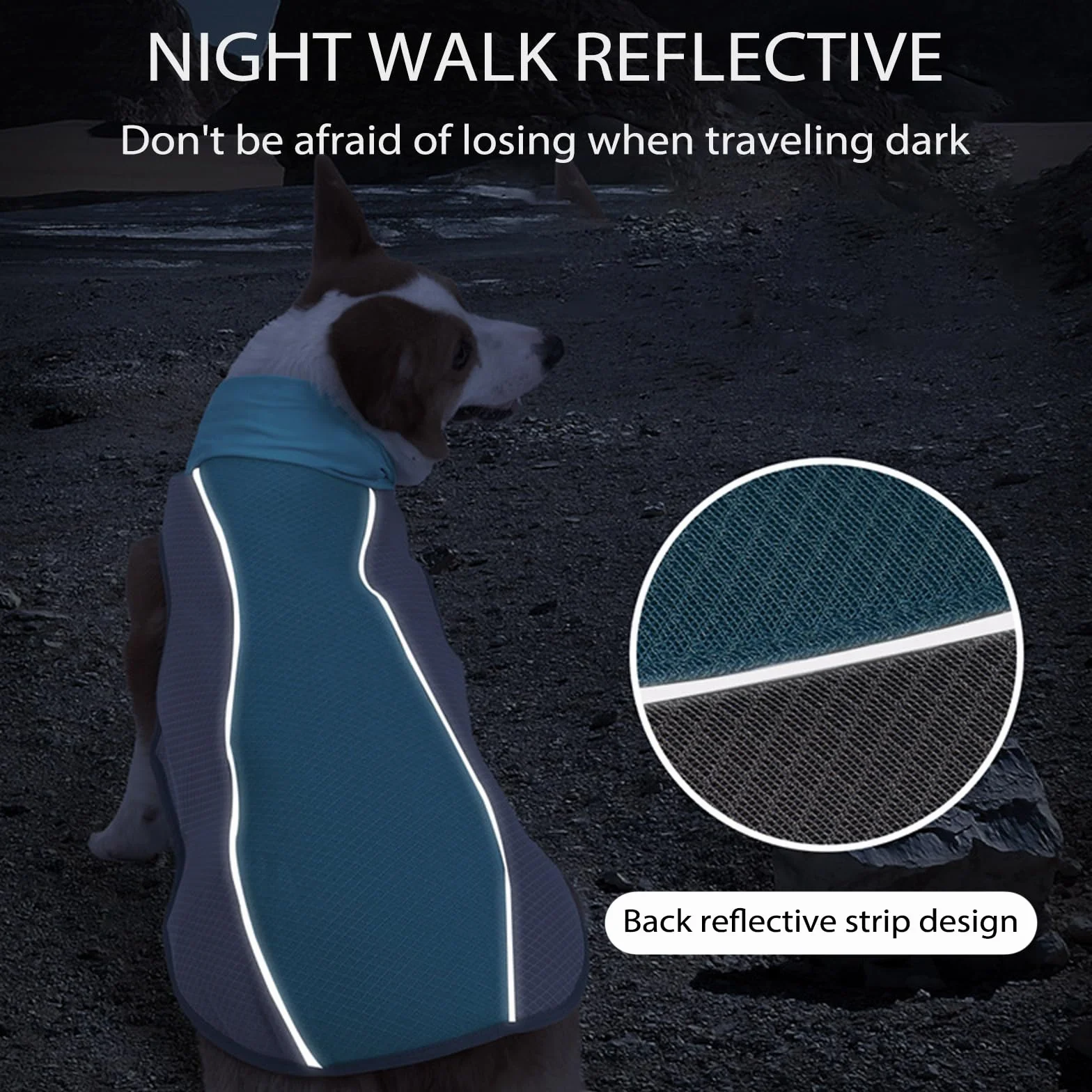 Gilet Rafraîchissant pour Chien, Manteau de Refroidissement UV pour Promenade Plages Activités Extérieures (M)