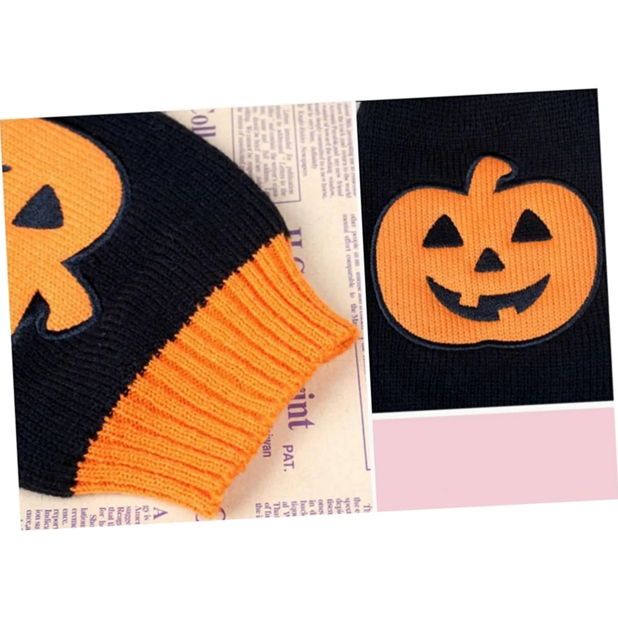 Kisangel 3 Pièces Pull pour Chien Citrouille pour Animaux de Compagnie vêtements d'halloween décor d'halloween déguisements Chandails décoration Pull-Over Robes Marrant décorer