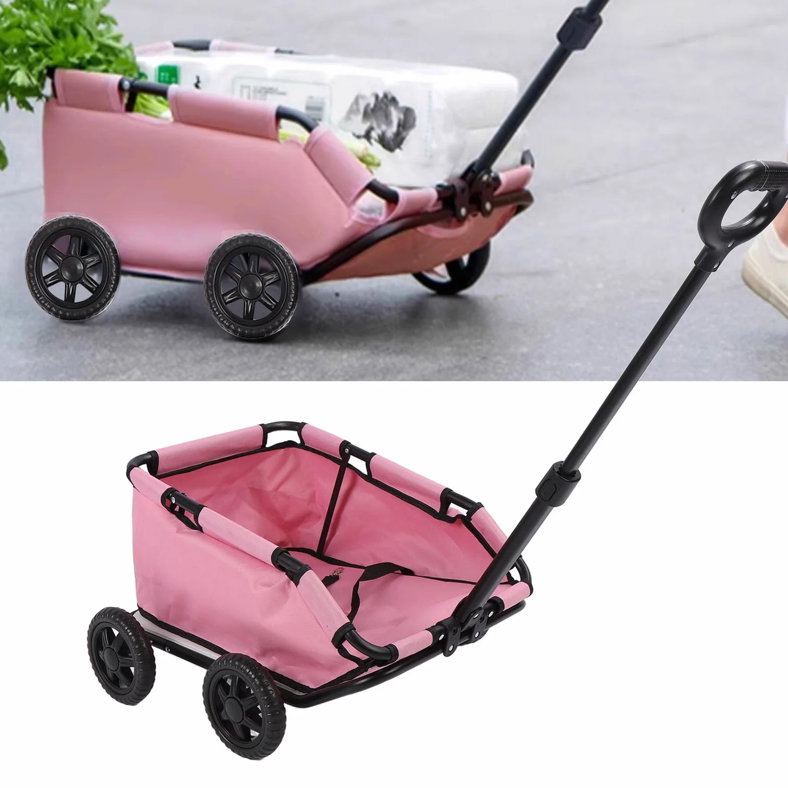 Chariot de Transport pour Chiens et Chats, Poussette Pliable 4 Roues, 51 x 35 x 23 cm