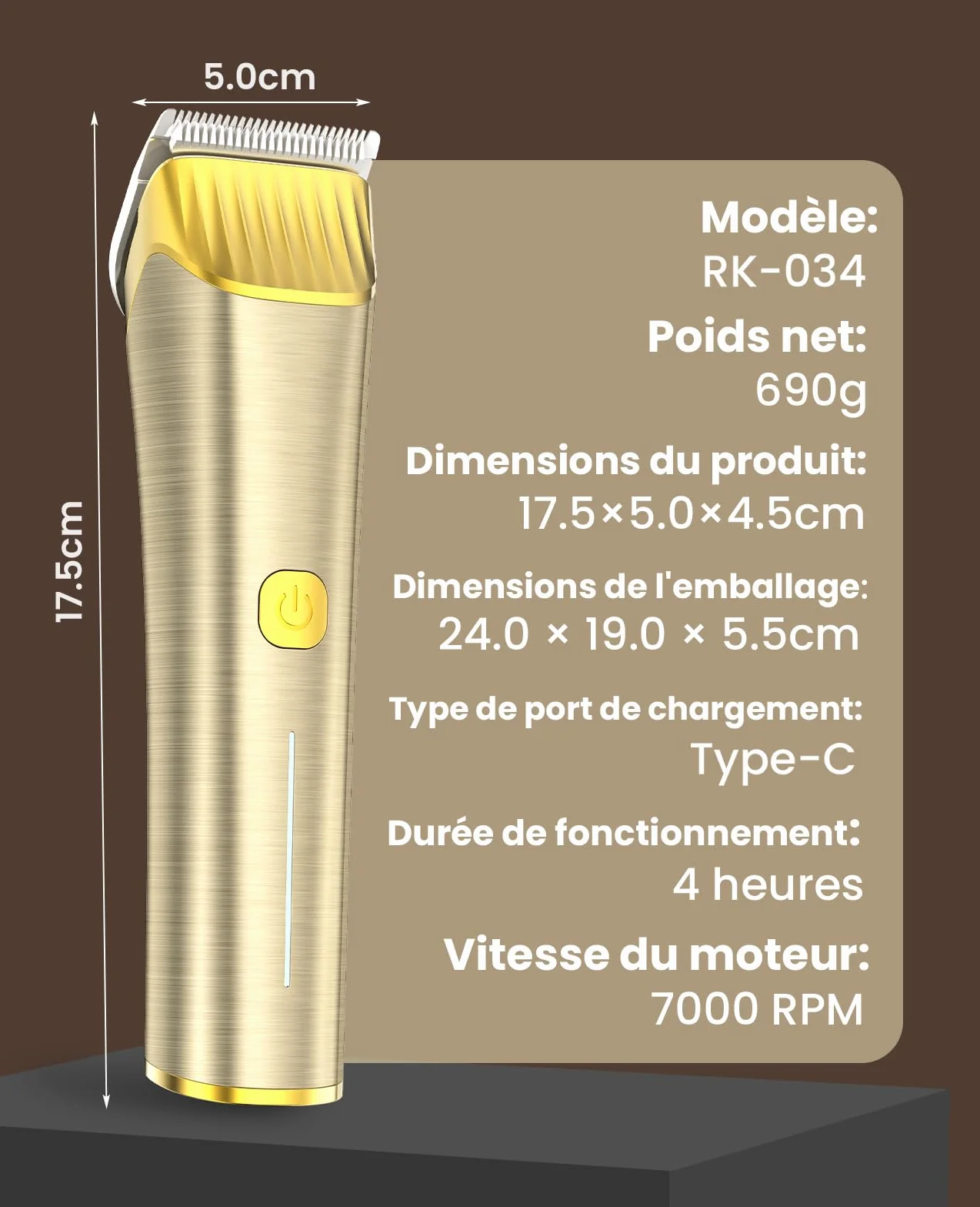 Oneisall Tondeuse Sans Fil pour Chevaux Professionnelle 2 Vitesses Faible Bruit Poils Longs/Épais