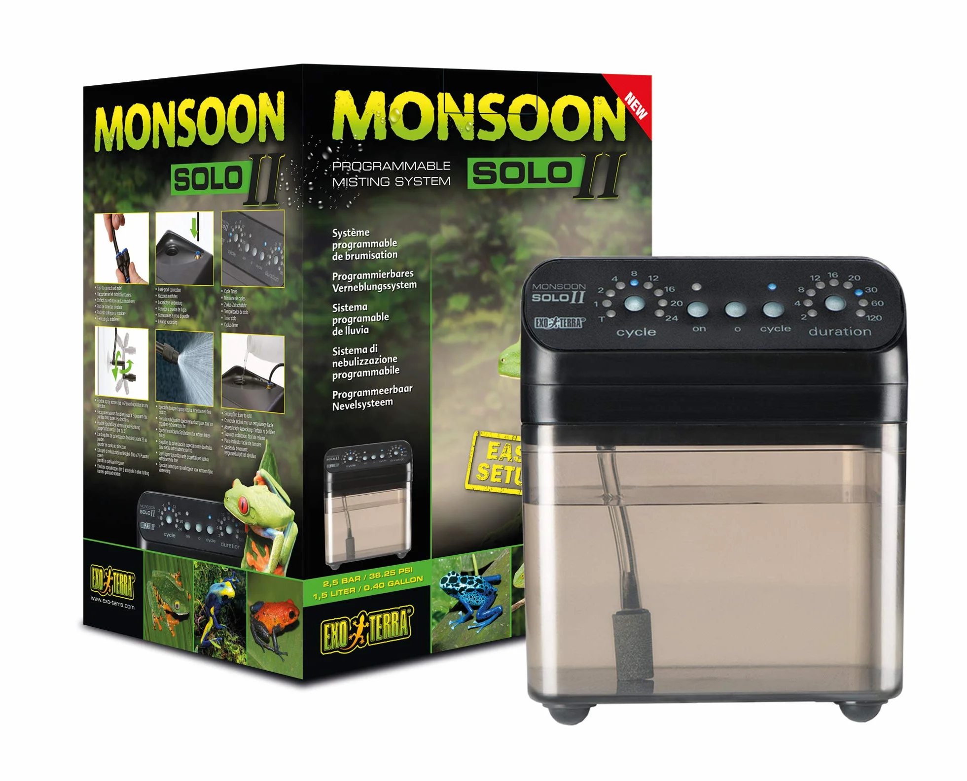 Exo Terra Monsoon Solo II Système d'arrosage Automatique 1,5 l