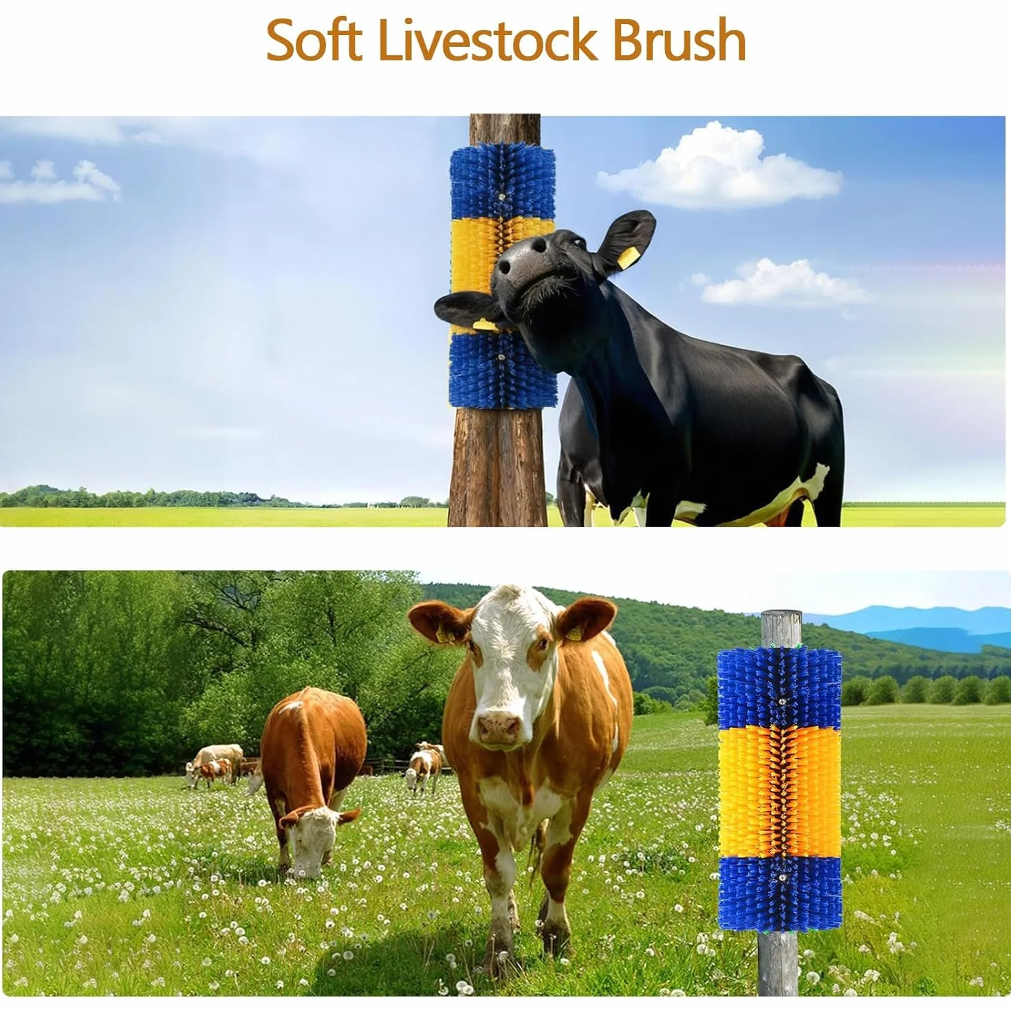 Brosses à Gratter pour Bétail, Brosses de Massage pour Mouton Cheval Vache, Tapis à Gratter en Nylon