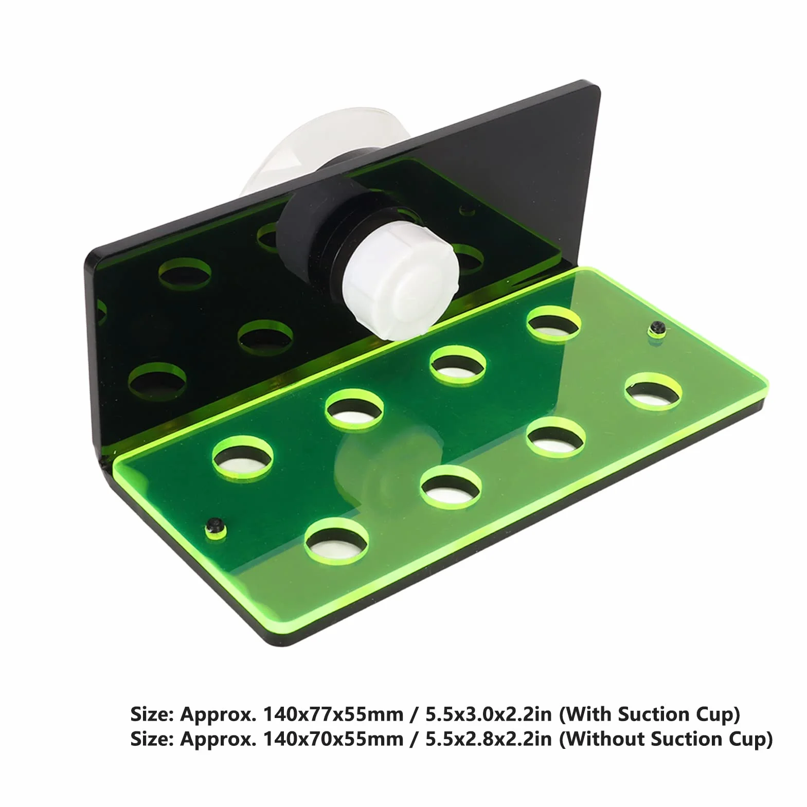 Frag Rack 6 Trous Fluorescent Green Frag Holder Acrylique Aquarium Racks avec Ventouse pour Coraux Vivants