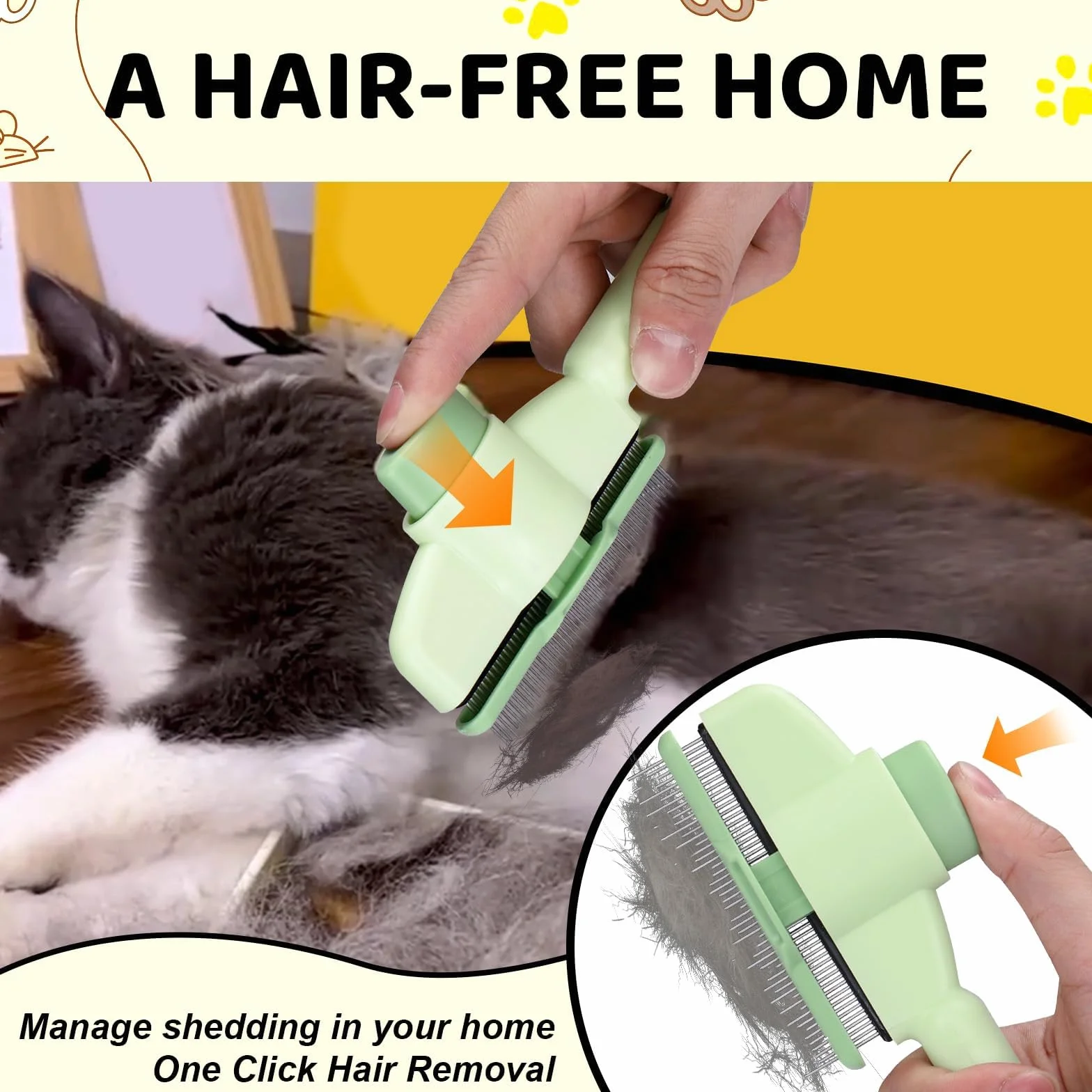 Redreo Fellblitz Brosse pour chat, peigne toilettage dents arrondies métal