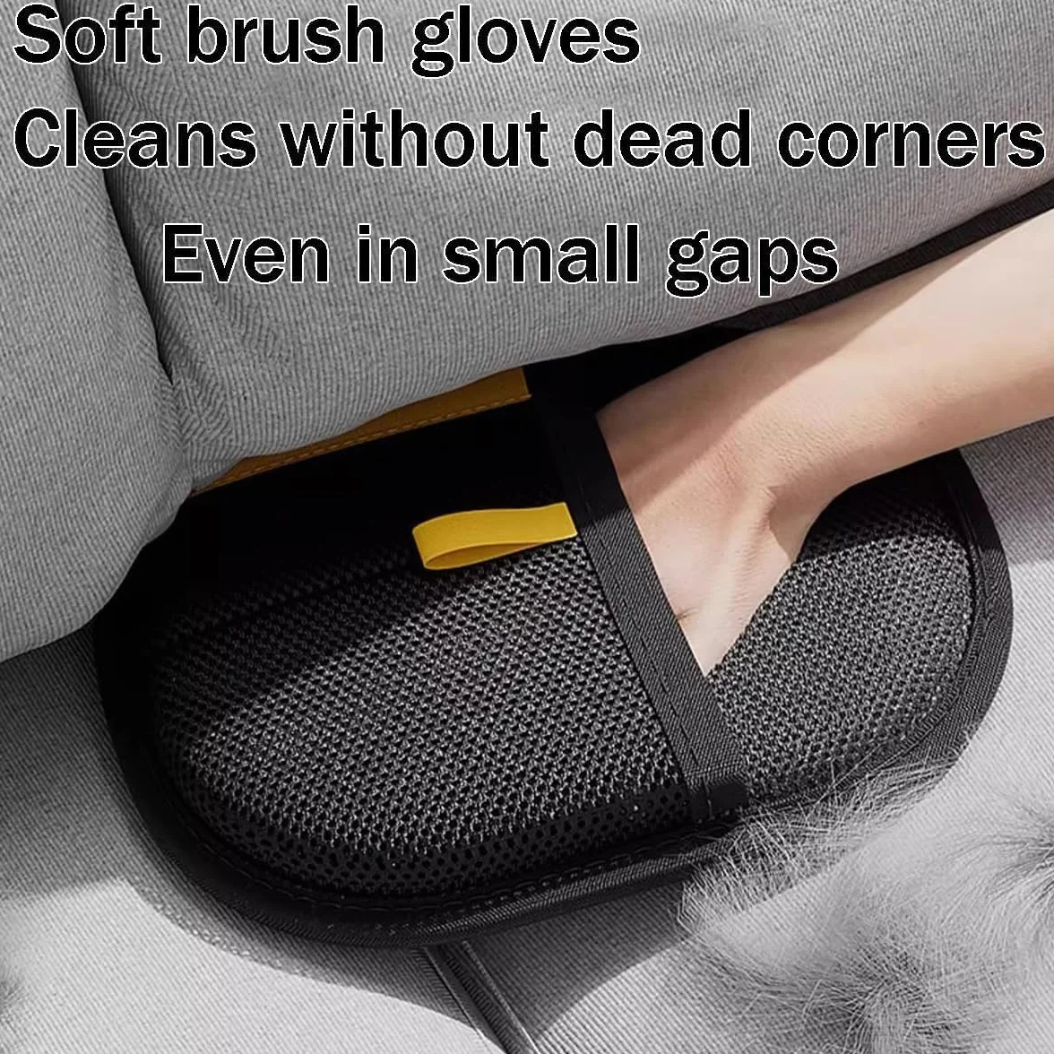 Gants de Toilettage Double Face Antistatiques 2026 pour Épilation Poils Animaux, Réutilisables Nettoyage Canapé Meuble Tapis Siège Auto (2PCS)