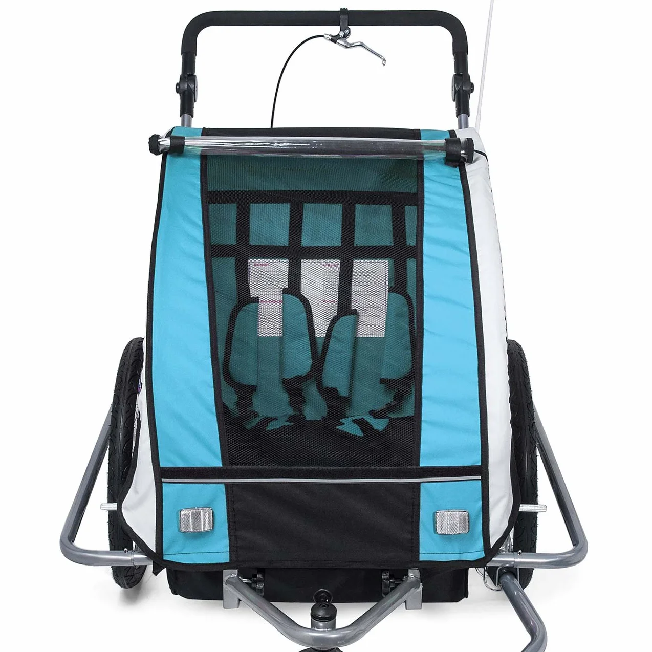SAMAX Remorque Vélo Convertible Jogger 2en1 360° Rotatif pour 2 Enfants