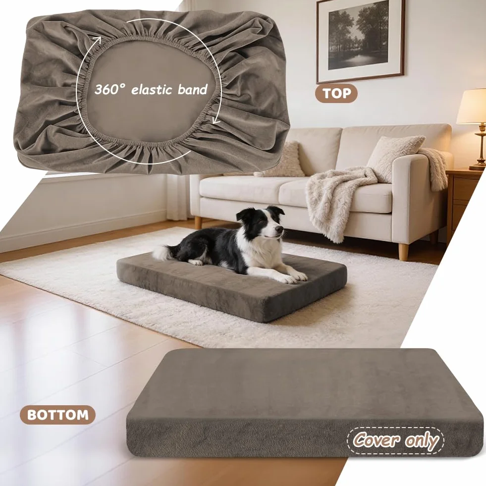 DUJUIKE Housse de Remplacement pour Chien imperméable en Velours Lavable (Café, M)