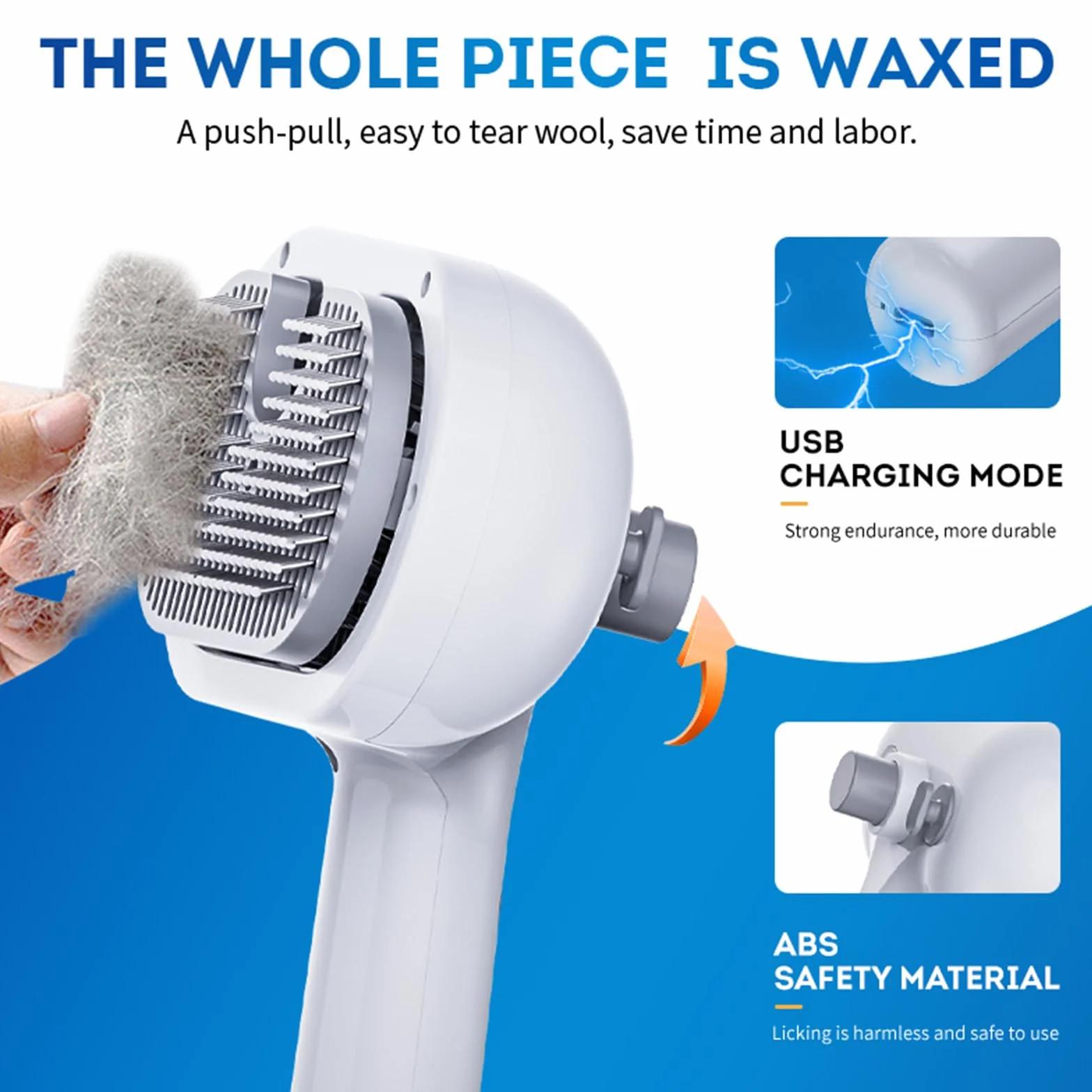 Brosse Chat à Vapeur 3 en 1 avec Chargeur USB C – Brosse de Toilettage et Massage pour Chats à Poils Courts et Longs