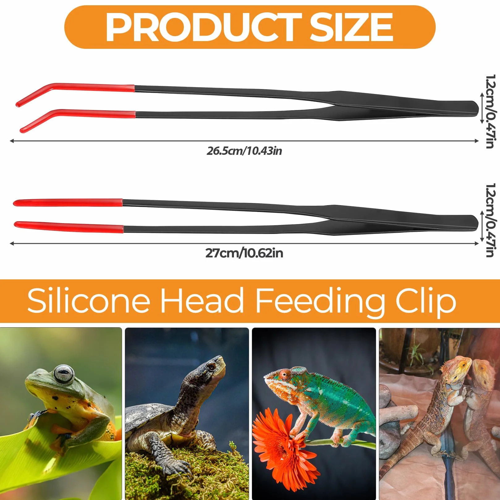 Pince Aquarium Longue Acier Inoxydable avec Embouts Caoutchouc, Courbé et Droit