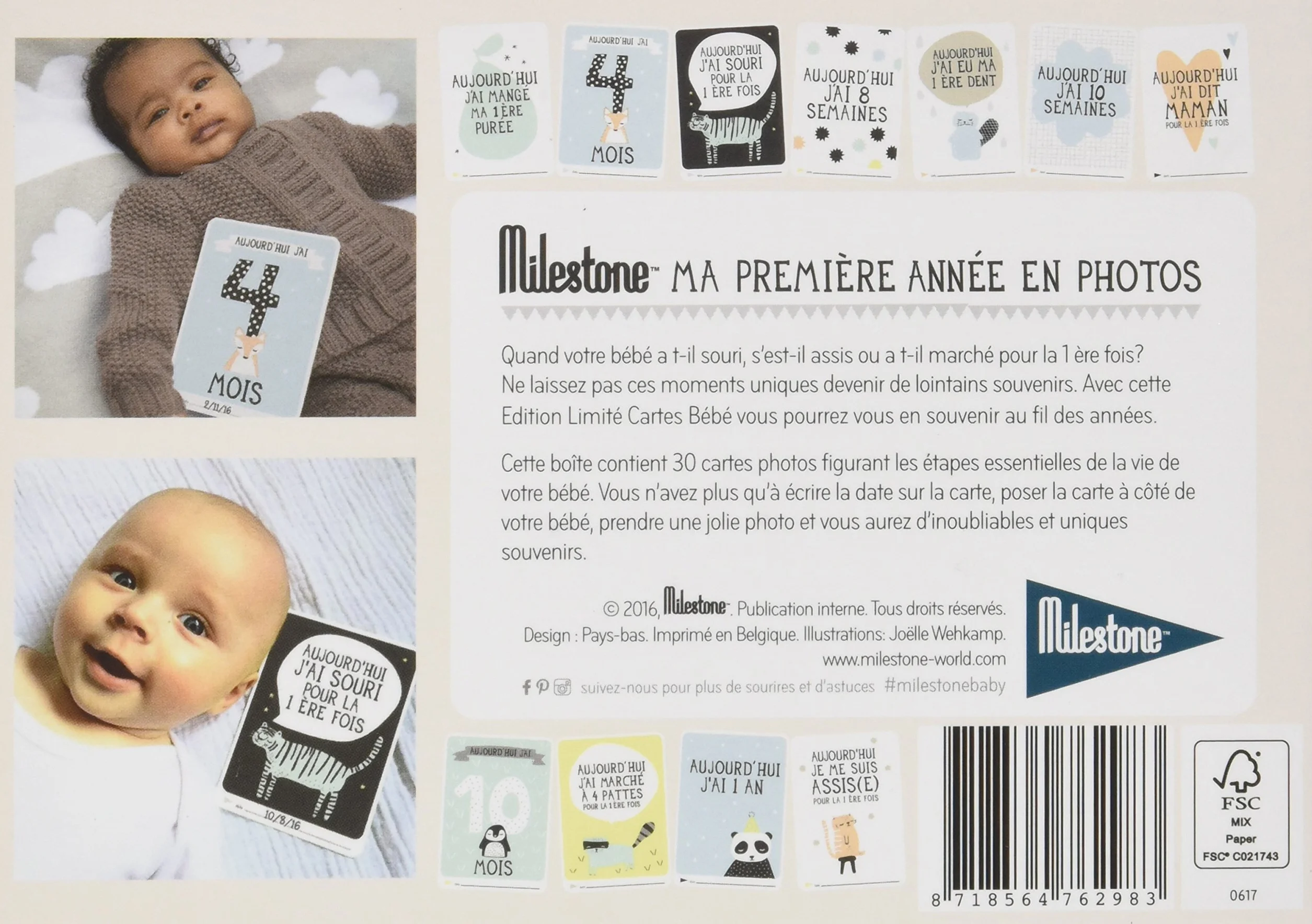 Milestone Baby Photo Cards Over the Moon FR