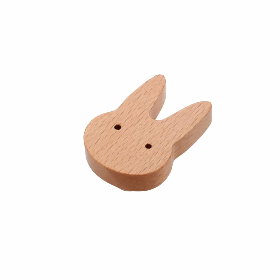 Boutons d'armoire en Bois Animaux Décoratifs Lot de 2 Poignées de Tiroir