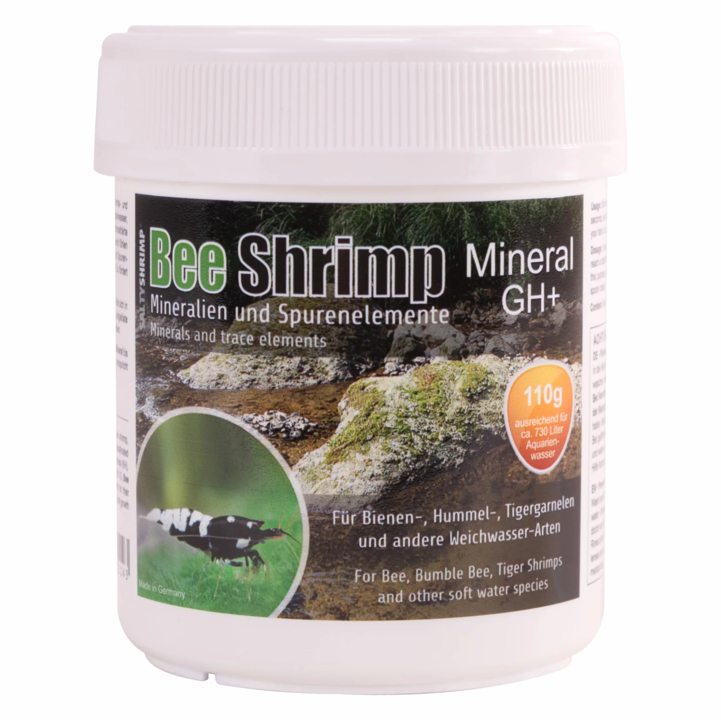 Bee Shrimp Mineral GH+ 110g Sel minéral pour crevettes Abeilles bourdons Tigres augmentation dureté eau
