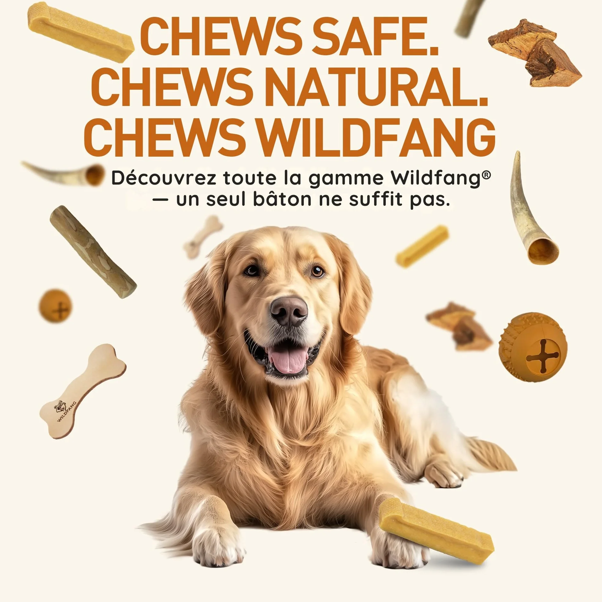 Wildfang Fromage de Yak Jouet pour Chien à Mâcher S 40g Lot de 3 Bâtonnet Dentaire Churpi