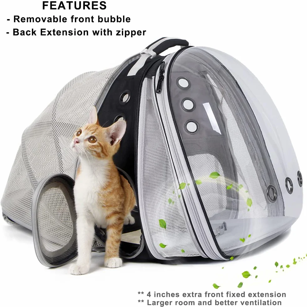 Sac à Dos pour Chat Interfashioner® Extensible Double Transport jusqu'à 9 kg