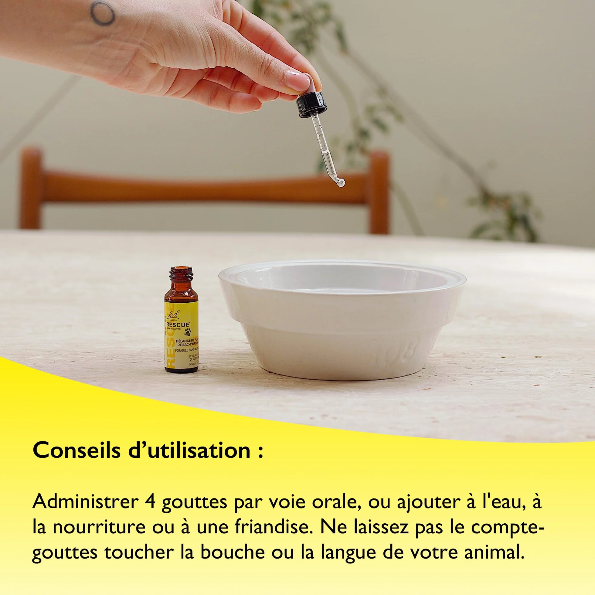 Rescue Pets Compte-Gouttes Complément Alimentaire Animaux 10ml Jaune