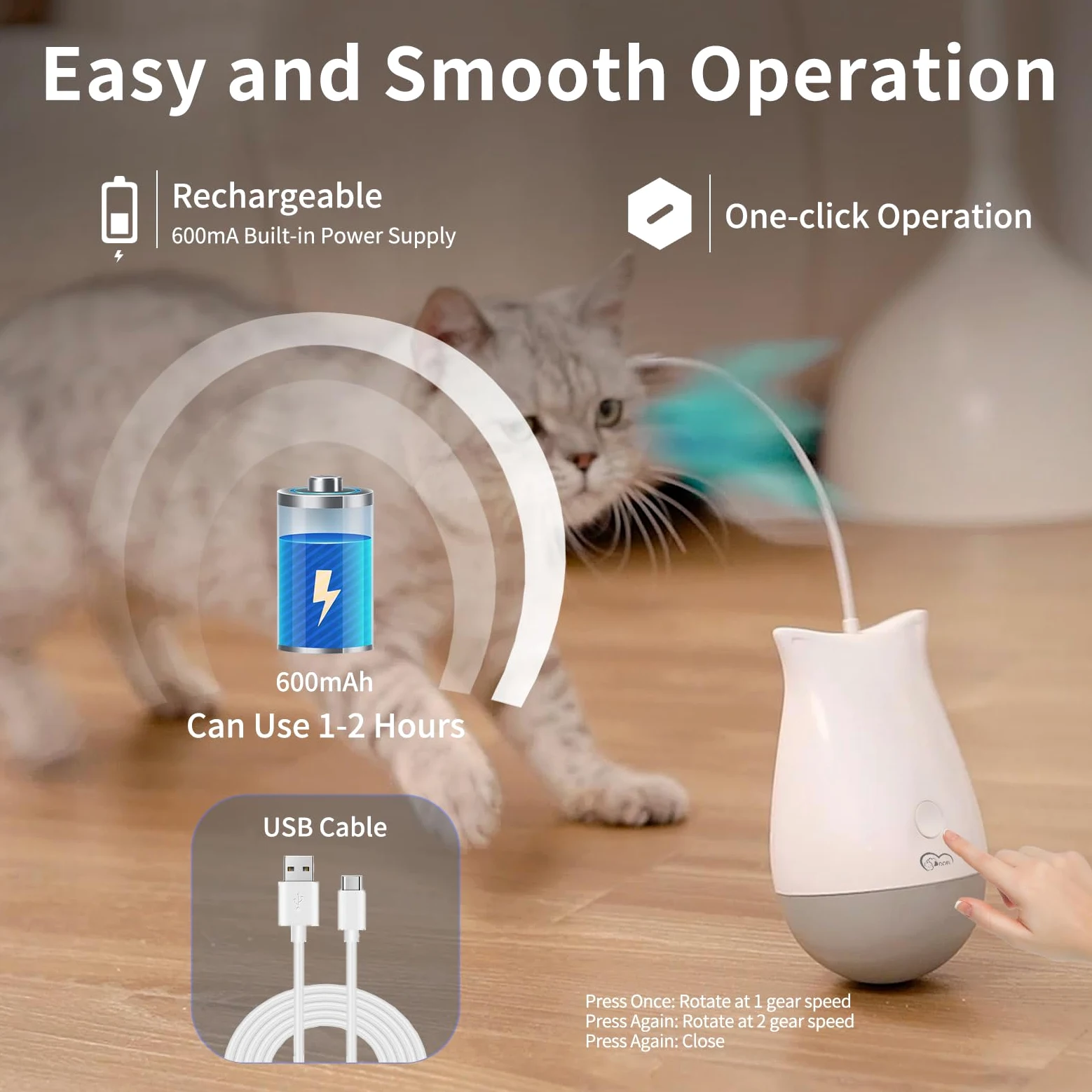 DOEL Jouets interactifs pour chats d'intérieur ennuyés avec 2 modèles, rechargeable automatique en plumes, design gobelet, cadeau d'exercice électrique, stimulation mobile pour chasser et chasser