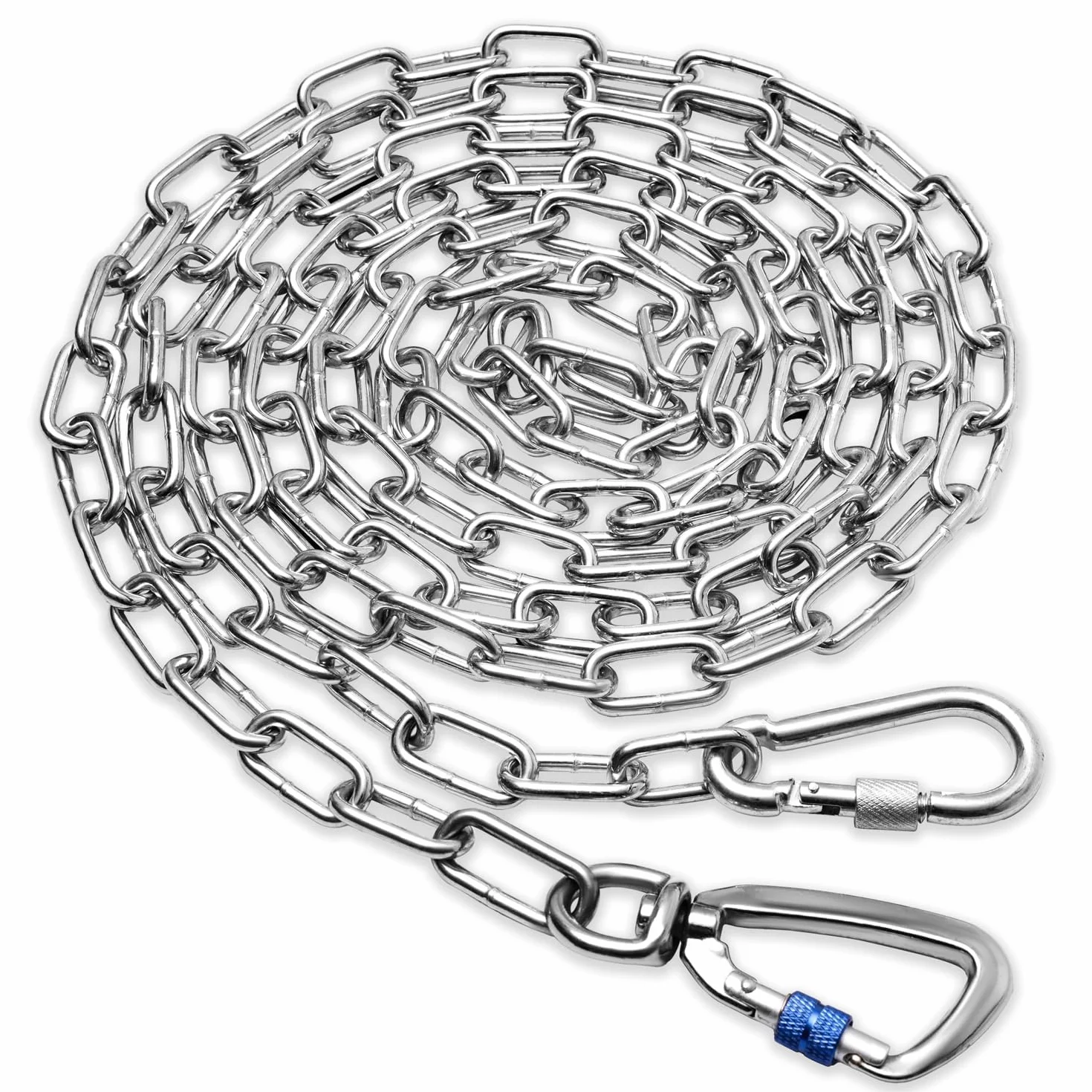 Chaîne robuste pour chien de cour 12,2 m métal résistante à la mastication crochet pivotant solide extérieur