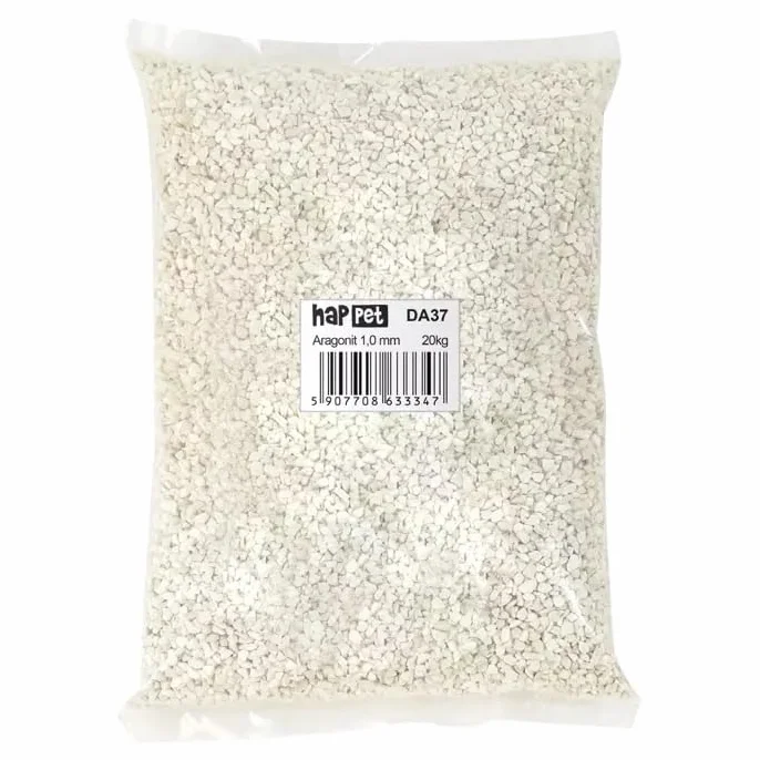 HAPPET Aragonite Blanc 1 mm Substrat pour aquarium marin et Malawi 20 kg