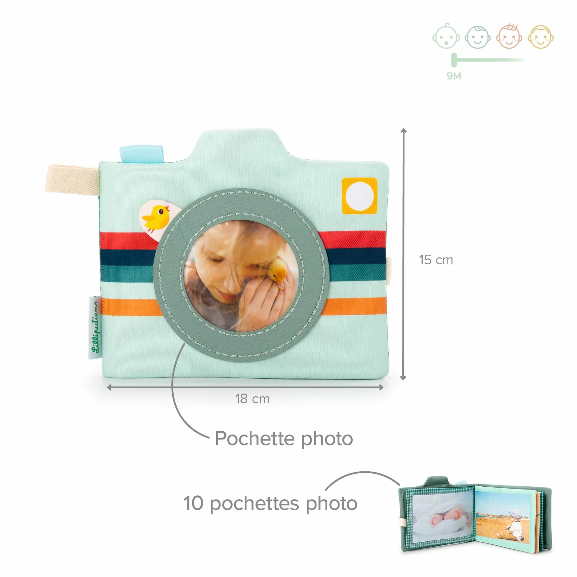 Lilliputiens Album Photo Bébé Joe le Dragon 10 Pochettes Souvenirs Couverture Personnalisable dès 3 Mois