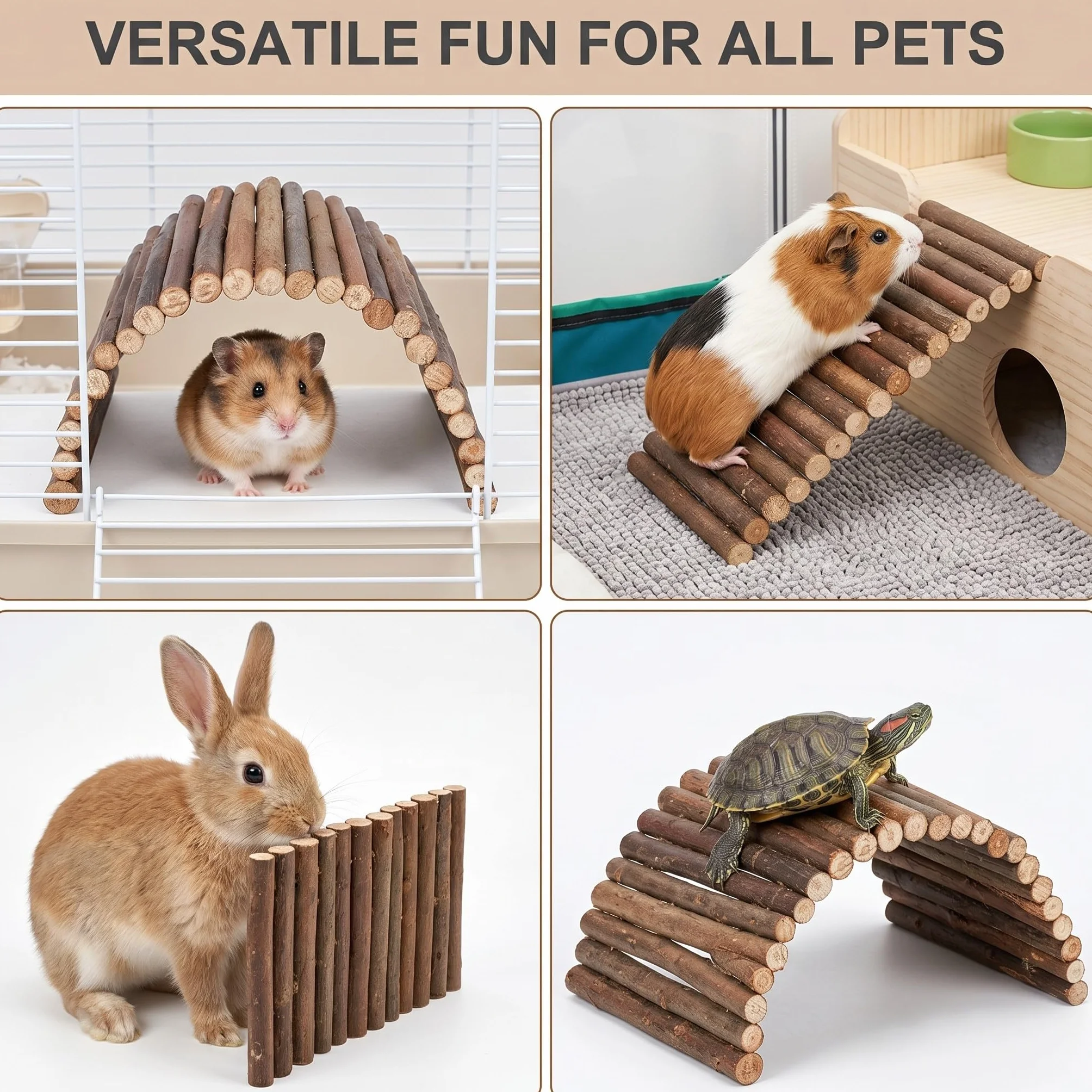 Ponts en bois de saule pour hamster 10*20 cm - Jouet pour rongeurs