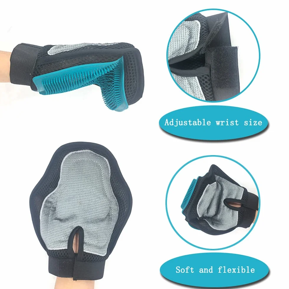 Gant de brosse multifonction pour cheval – Gant respirant pour enlever les poils de cheval pour chien et chat