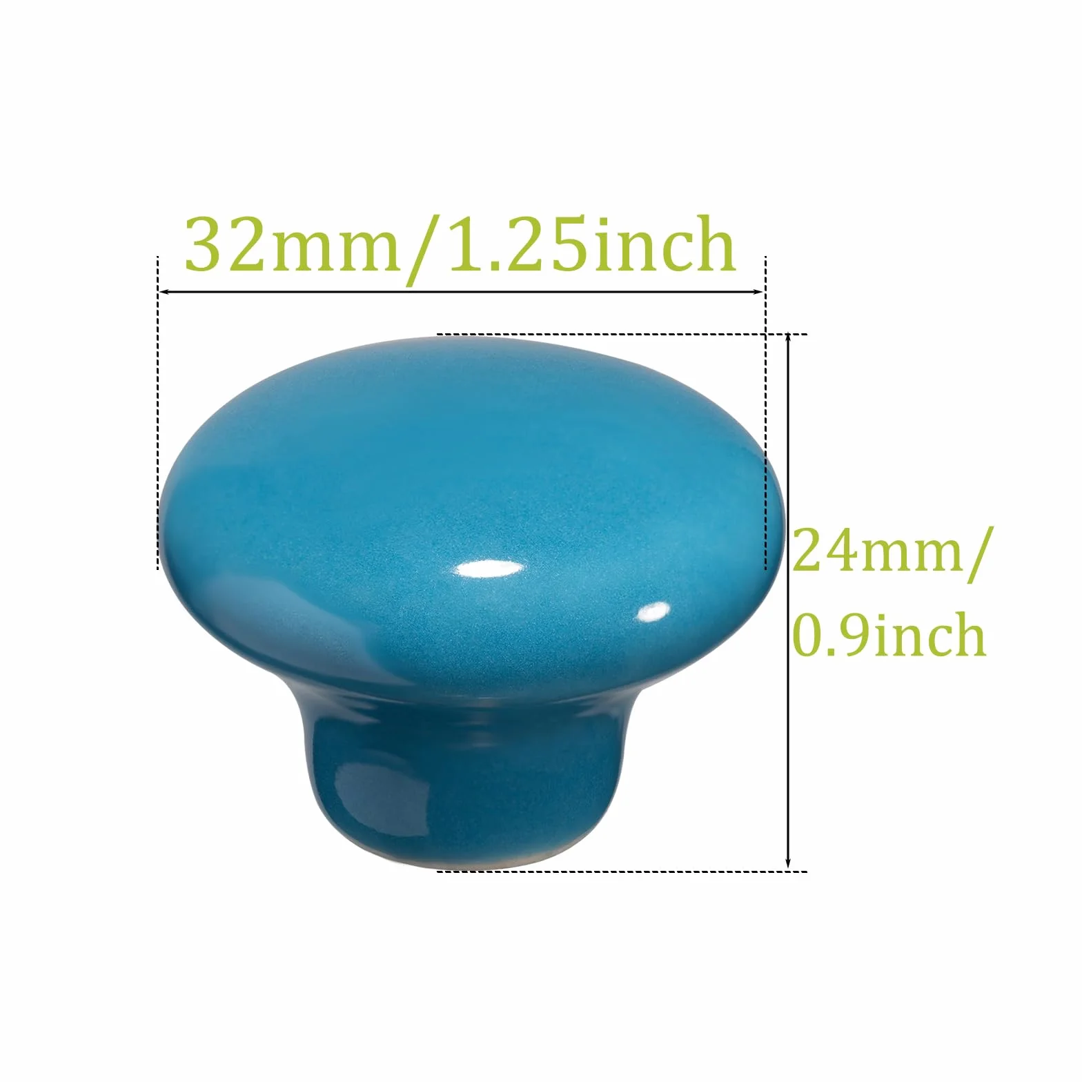 NAKUPENDA 6Pcs Boutons de Meuble en Céramique Poignées pour Armoires de Cuisine (Bleu)