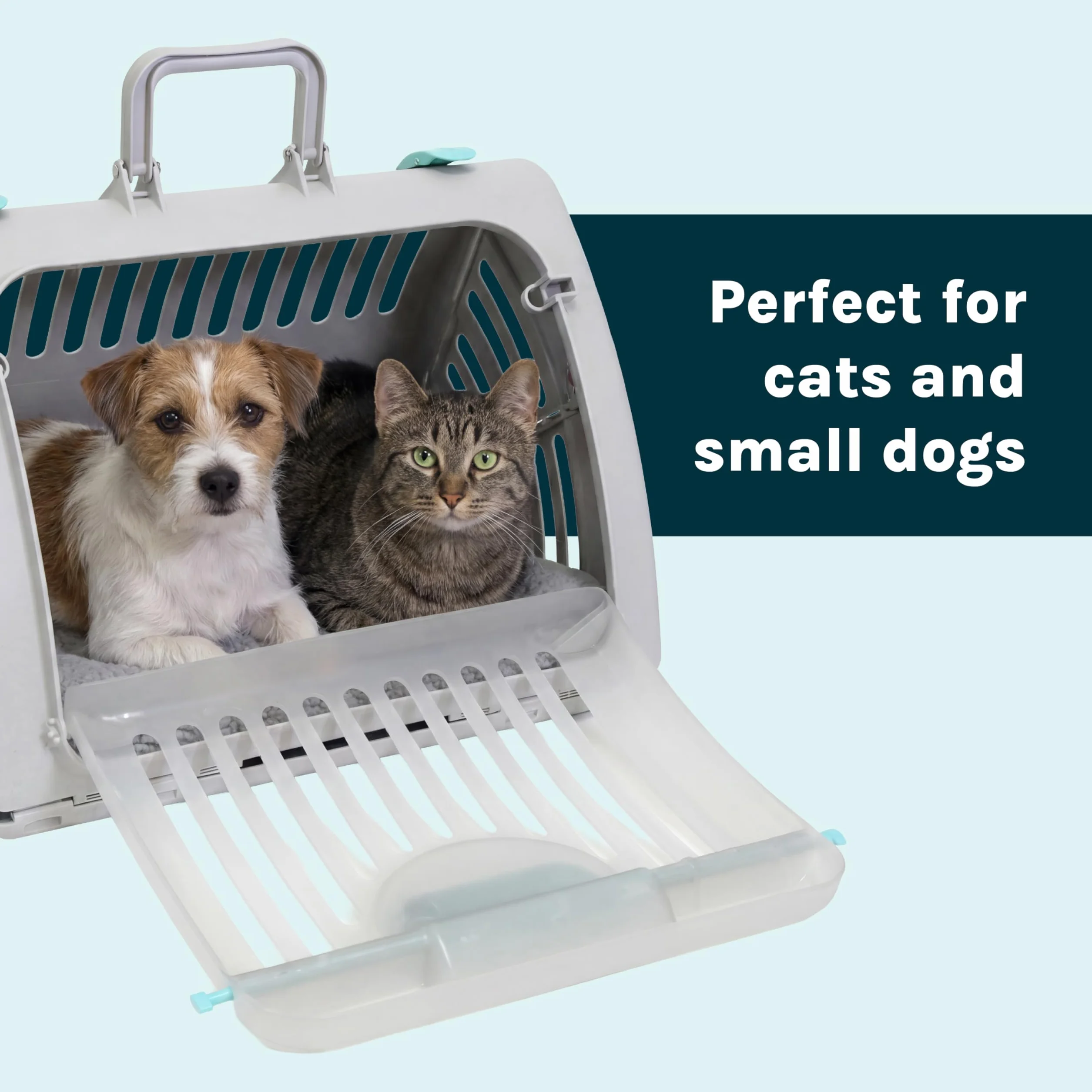 SportPet Designs Sac de Transport Pliable en Plastique pour Chat Gris avec Lit Imperméable