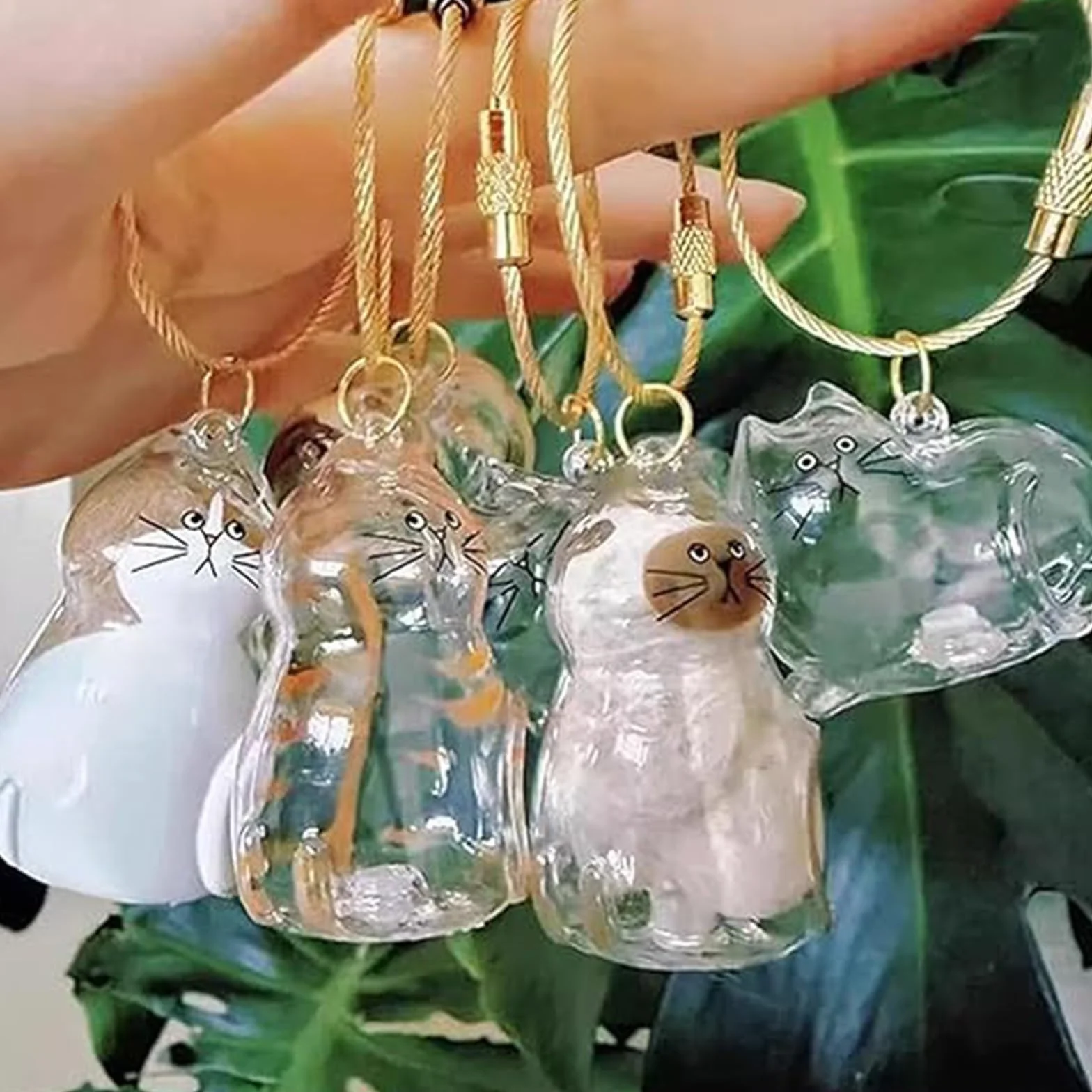Porte-Clés en Acrylique Transparent pour Poils de Chat, Souvenir Fourrure Animaux