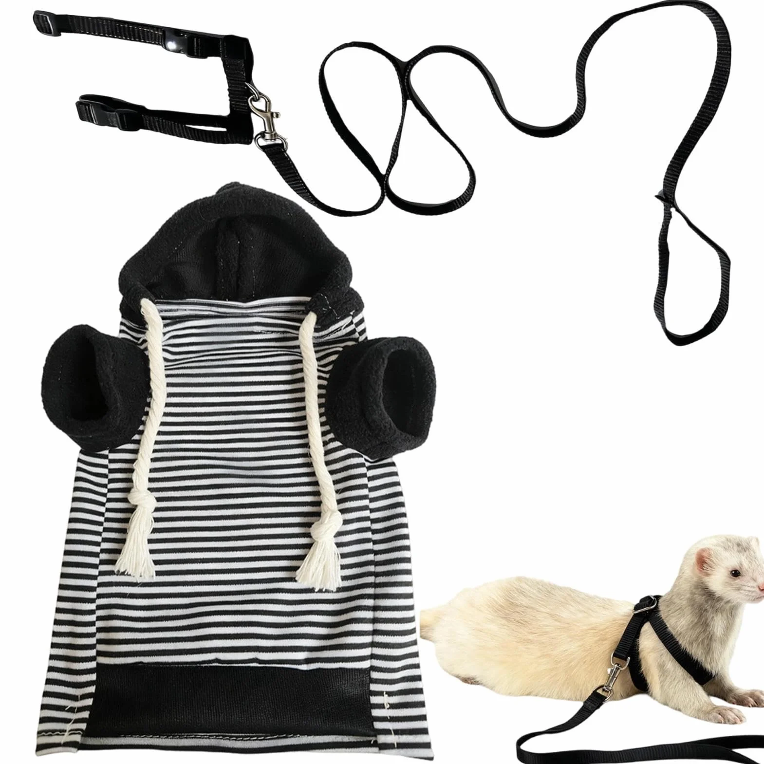 Vêtements pour Furet avec Harnais - Tenue Chaude et Douce pour Hamster, Écureuils, Chihuahuas, Chats
