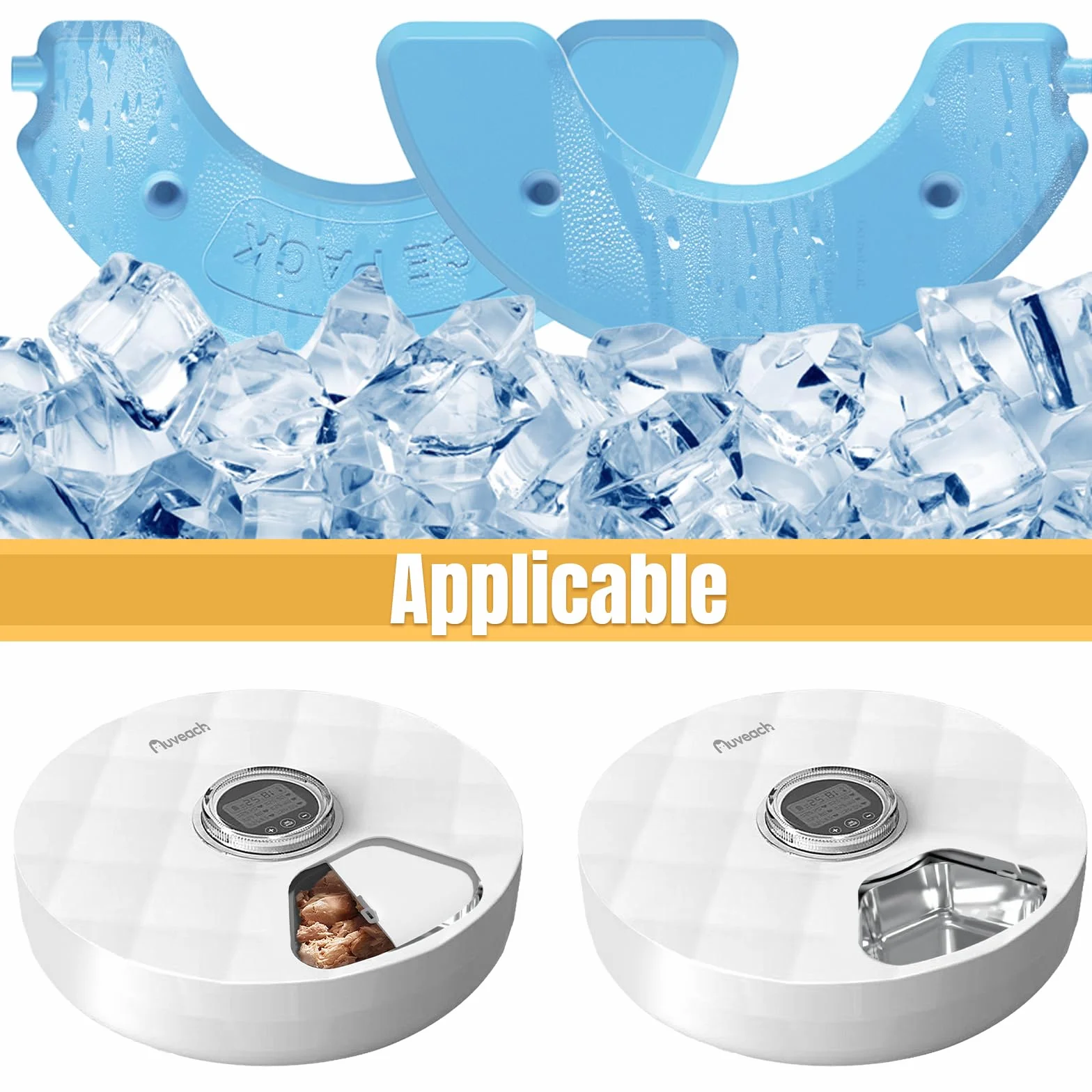 Lot de 2 blocs réfrigérants de rechange pour nourriture humide pour chat - Compatible avec mangeoire F19