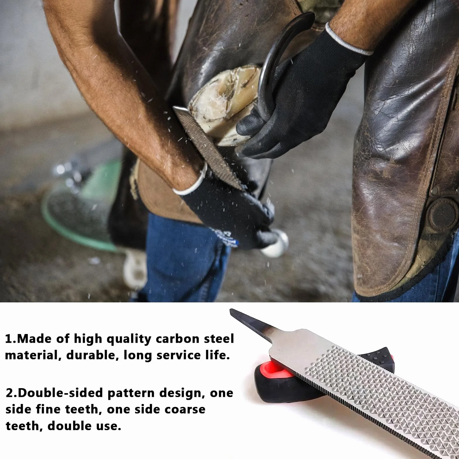 Lime À Sabots Cheval 8 Pouces, Râpe Sabot Acier Au Carbone, Outils Maréchal-Ferrant Double Face