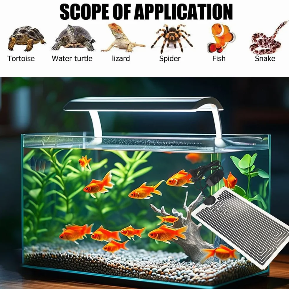 KARELLS Coussins Chauffants pour réservoir en Verre réglables pour Reptiles