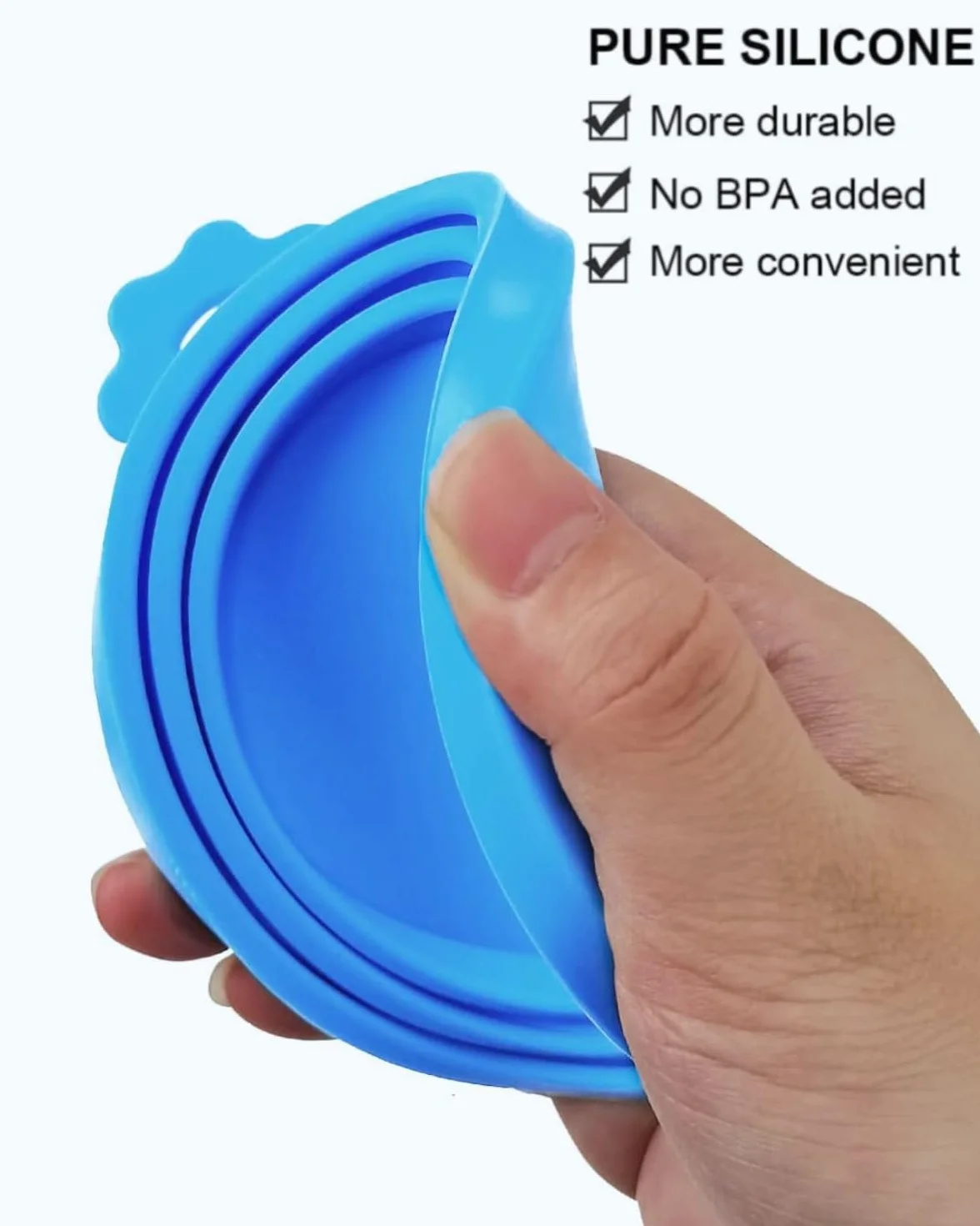 6 Pcs Couvercle Boite Chat Couvercles de Boîtes de Nourriture Chien, Couvercles Silicone Réutilisable Coque Boîte de Nourriture Chien pour Chien Animaux de Compagnie 3 en 1, 2 cuillères