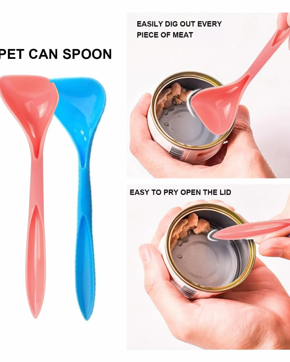 6 Pcs Couvercle Boite Chat Couvercles de Boîtes de Nourriture Chien, Couvercles Silicone Réutilisable Coque Boîte de Nourriture Chien pour Chien Animaux de Compagnie 3 en 1, 2 cuillères
