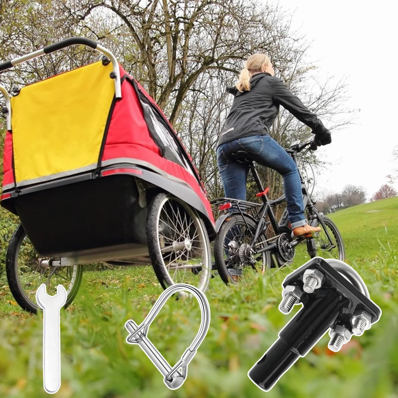 Connecteur de Remorque de Vélo avec Goupille de Sécurité pour Transport d'Animaux et Marchandises