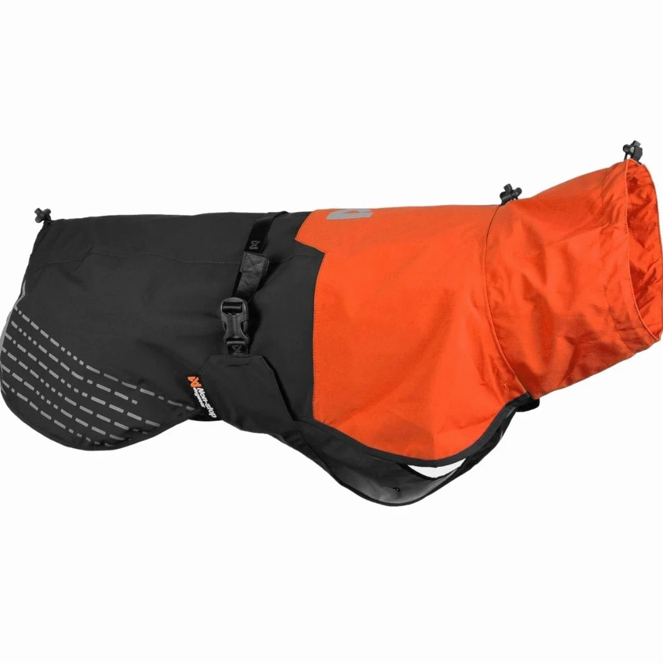 Non-Stop Dogwear Fjord Raincoat Imperméable pour Chien Orange/Noir Taille 65 Coupe-Vent et Respirant en Polyester