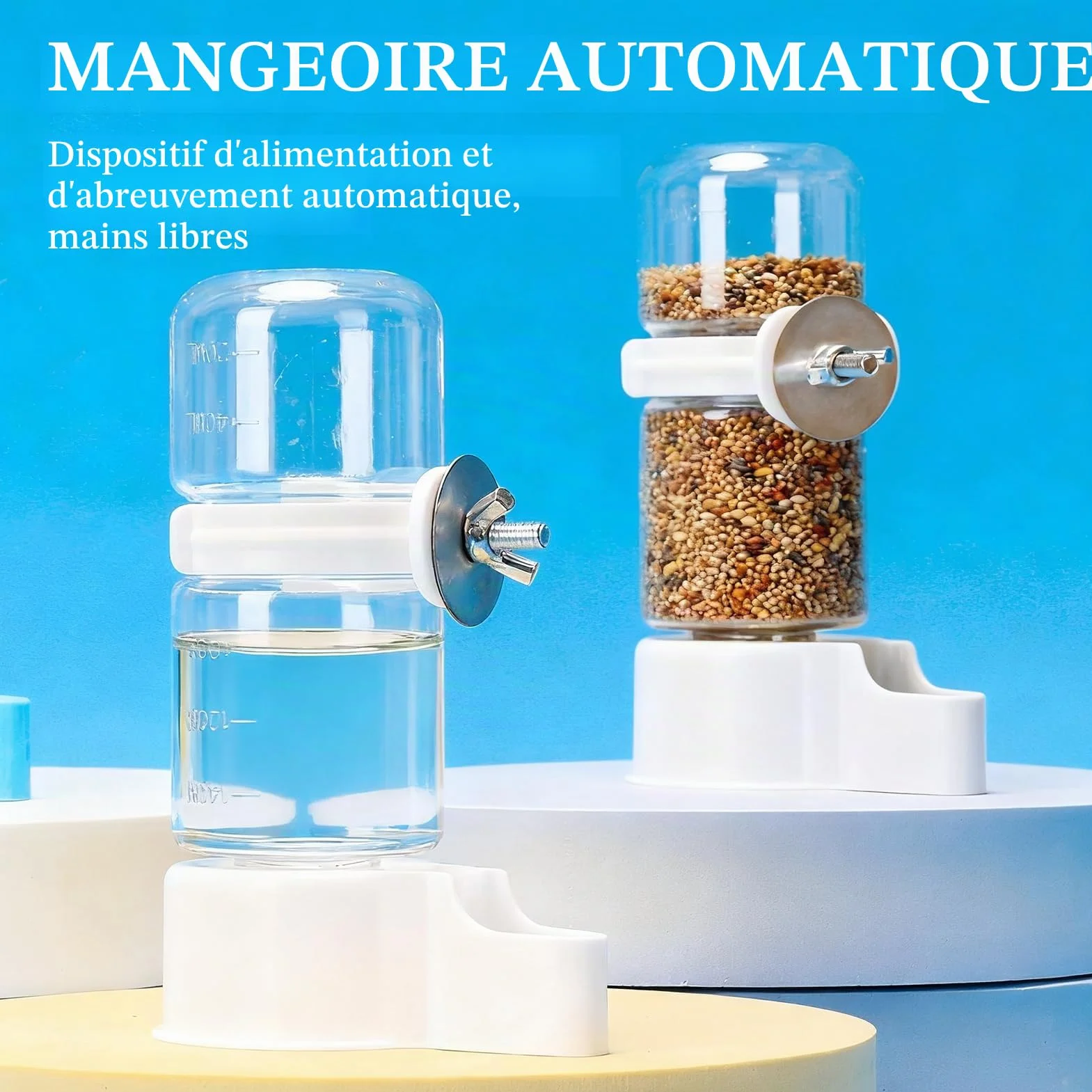 Abreuvoir Automatique pour Oiseaux de Cage, Distributeur d'Eau pour Perruches, Canaris, Perroquets